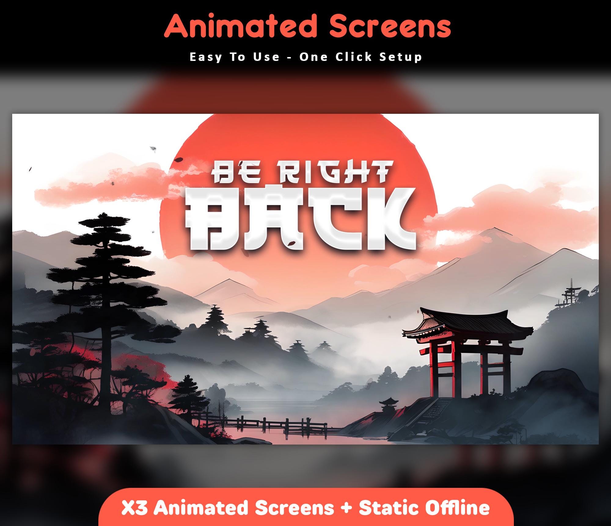 Moonlit Samurai Animated Twitch Screens — preview photo 3
