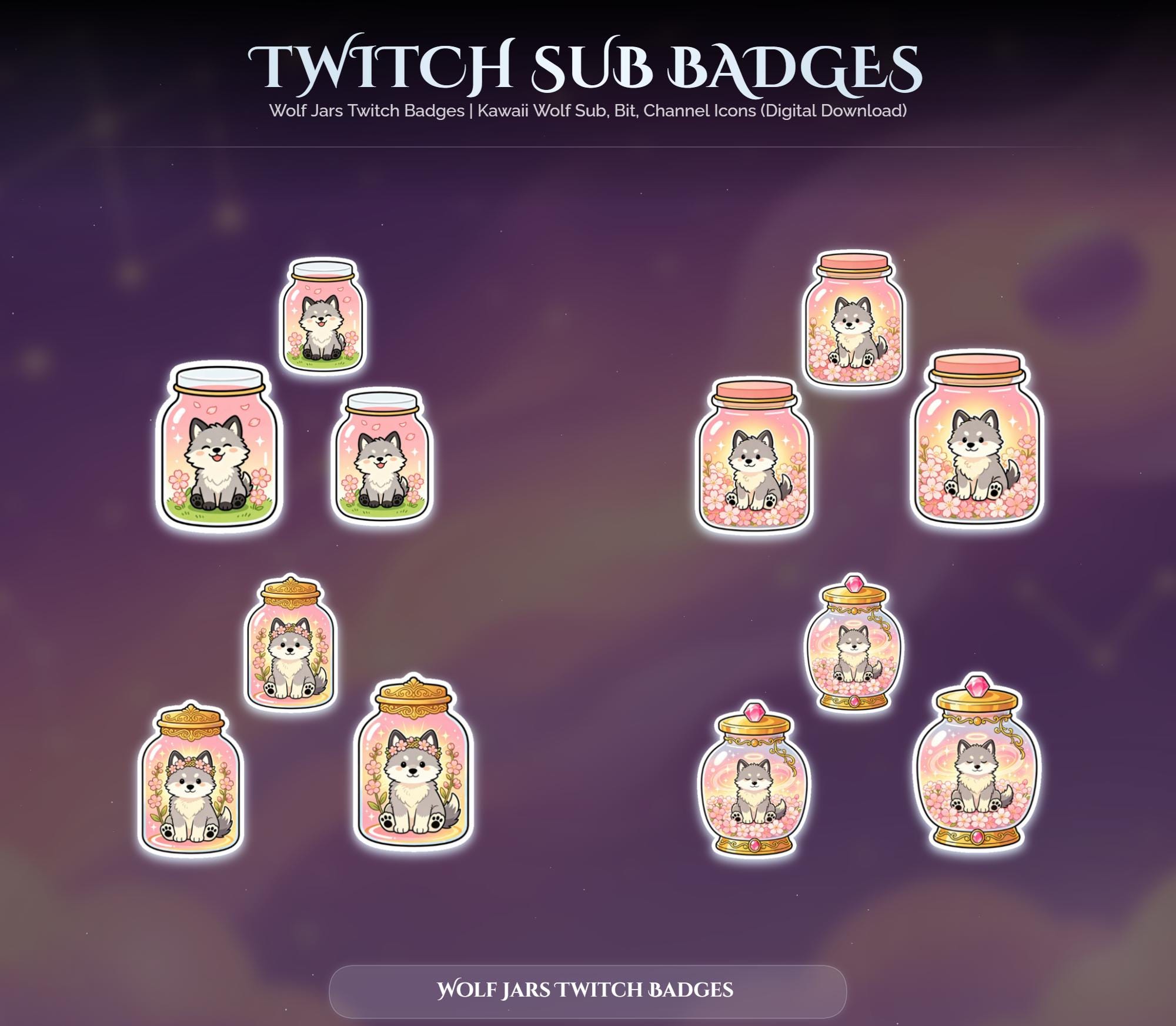6 Wolf Jars Twitch Badges — preview photo 6