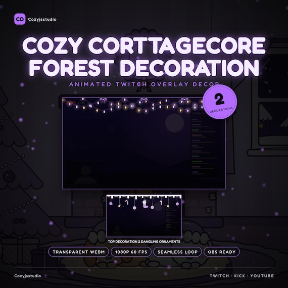 Animated Christmas 2 Stream Decorations - animated christmas stream overlay pack for Twitch, YouTube, Kick and TikTok, with Starting Soon, BRB and Ending screens, alerts and panels