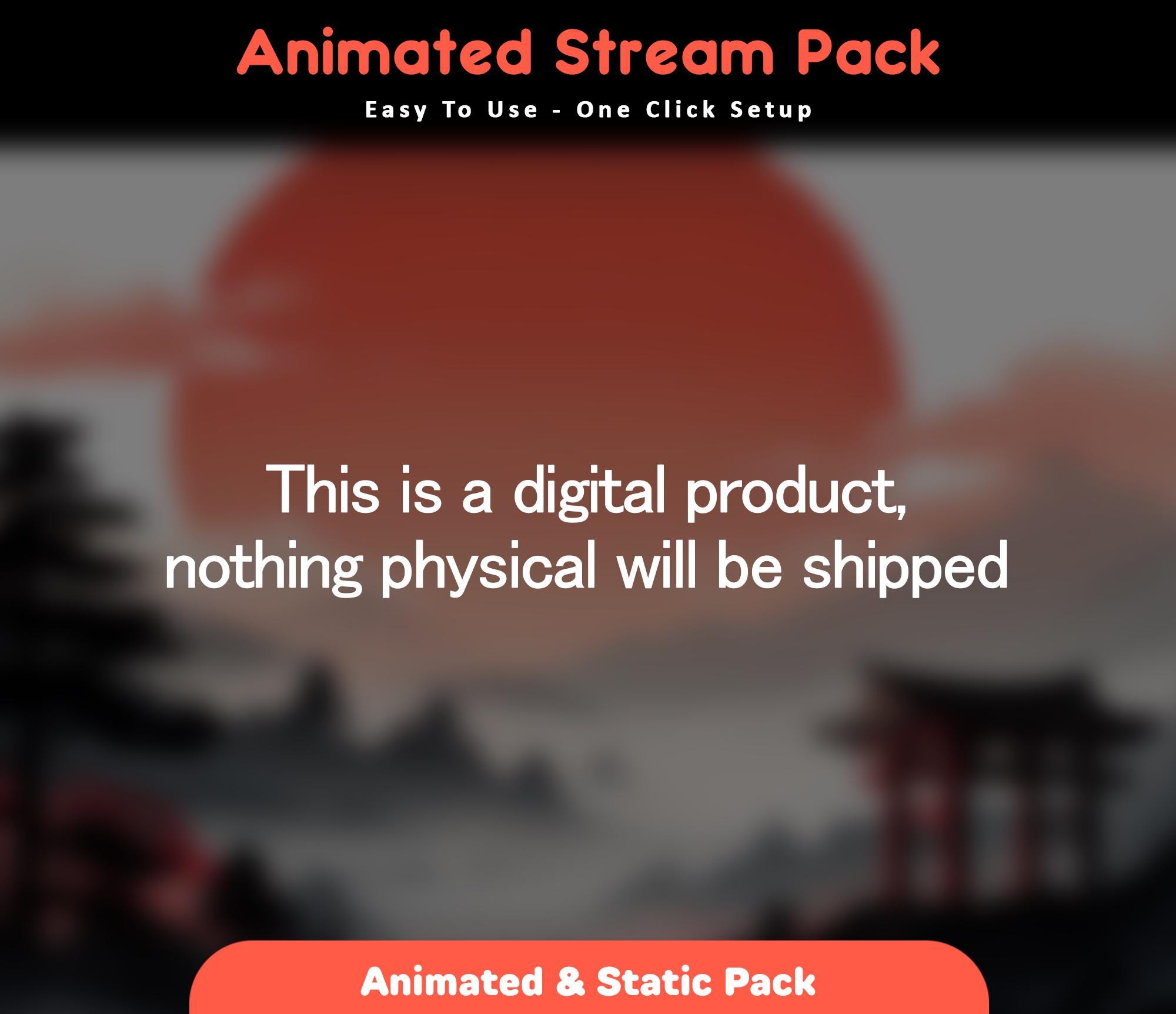 Moonlit Samurai Animated Stream Package: Twitch Overlay, YouTube, Kick — preview photo 10