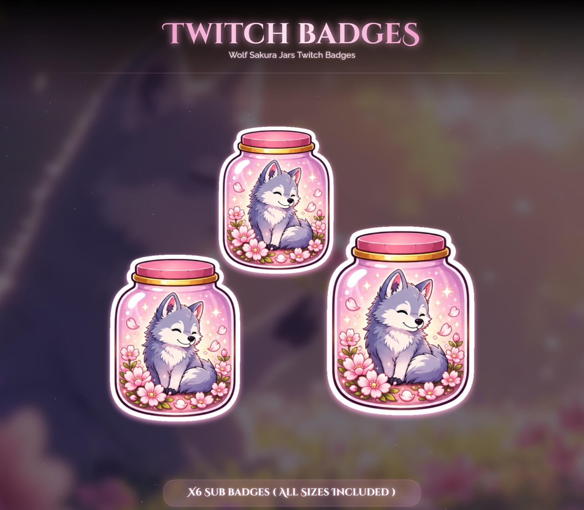 Sakura Wolf Jars Twitch Badges — preview photo 9