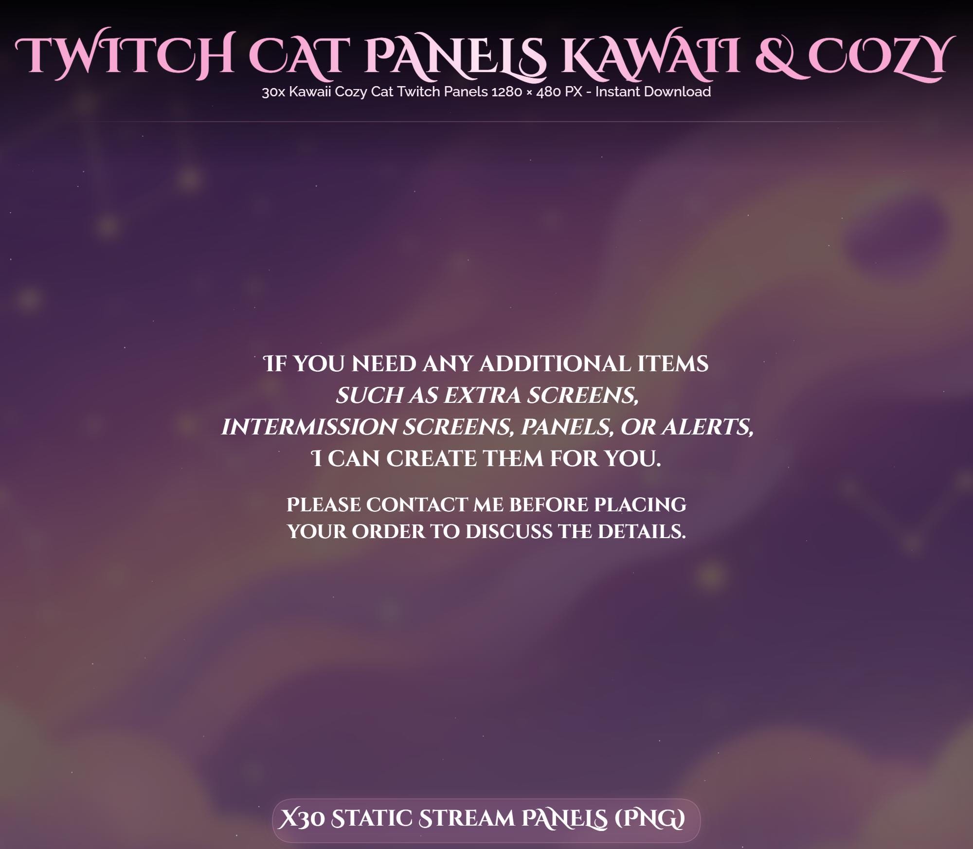 30x Kawaii Cat Twitch Panels — preview photo 5