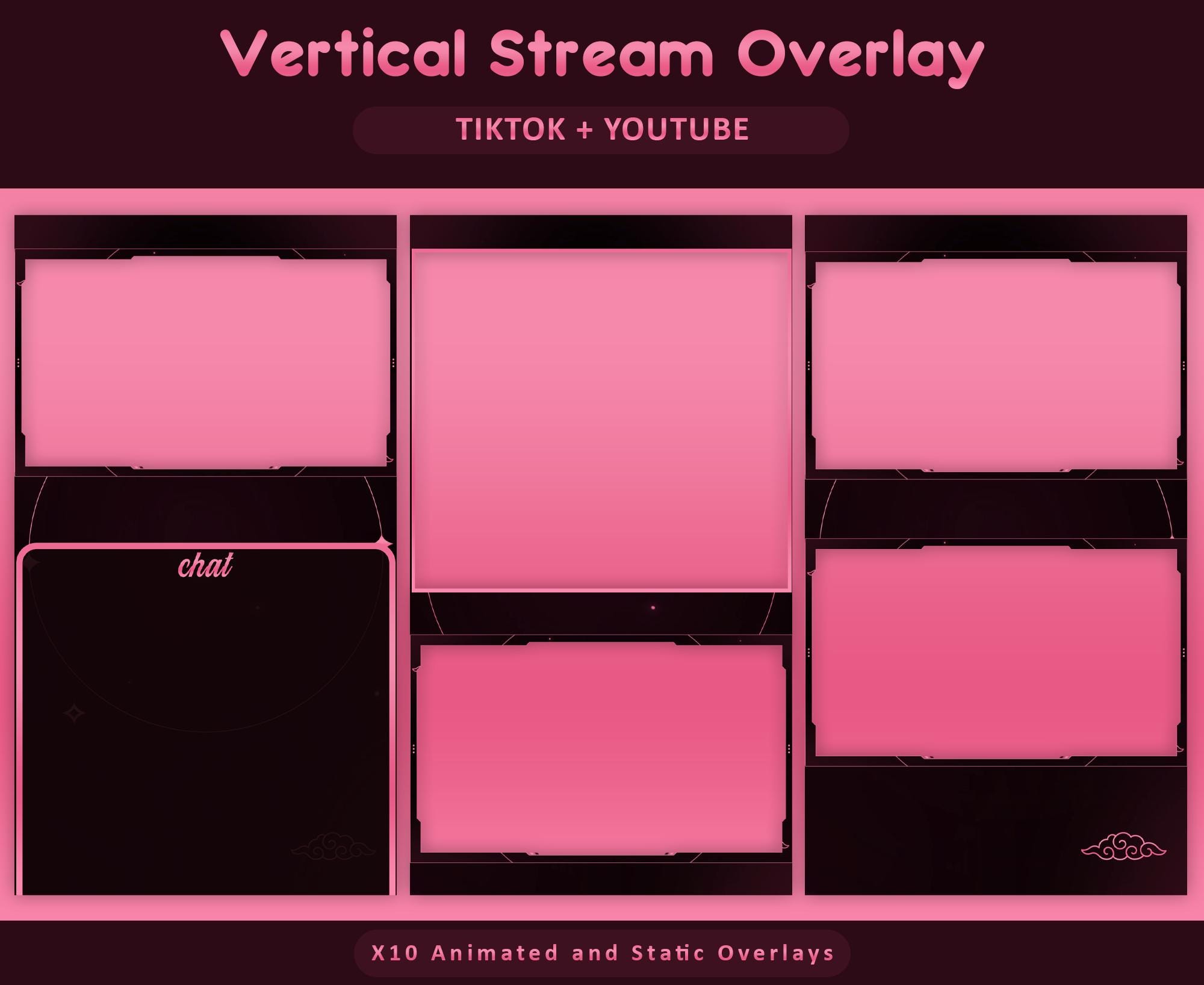 Star Bloom Animated TikTok Stream Overlay Package, TikTok Overlays (Digital Download) — preview photo 3