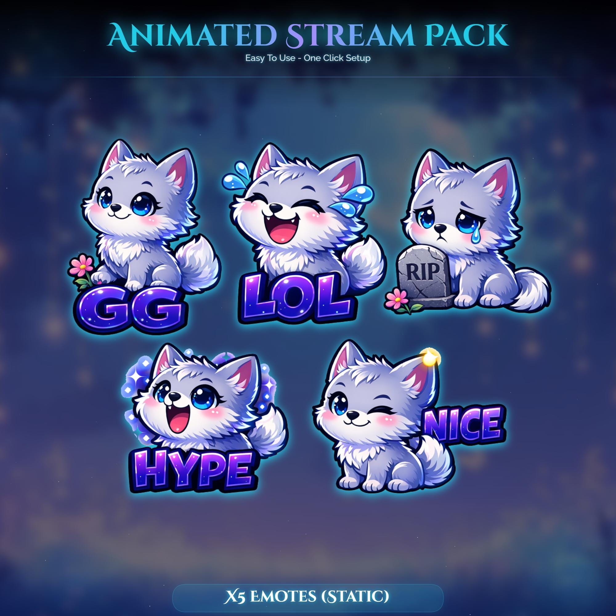 Wolf Night Forest Animated Stream Package — preview photo 6