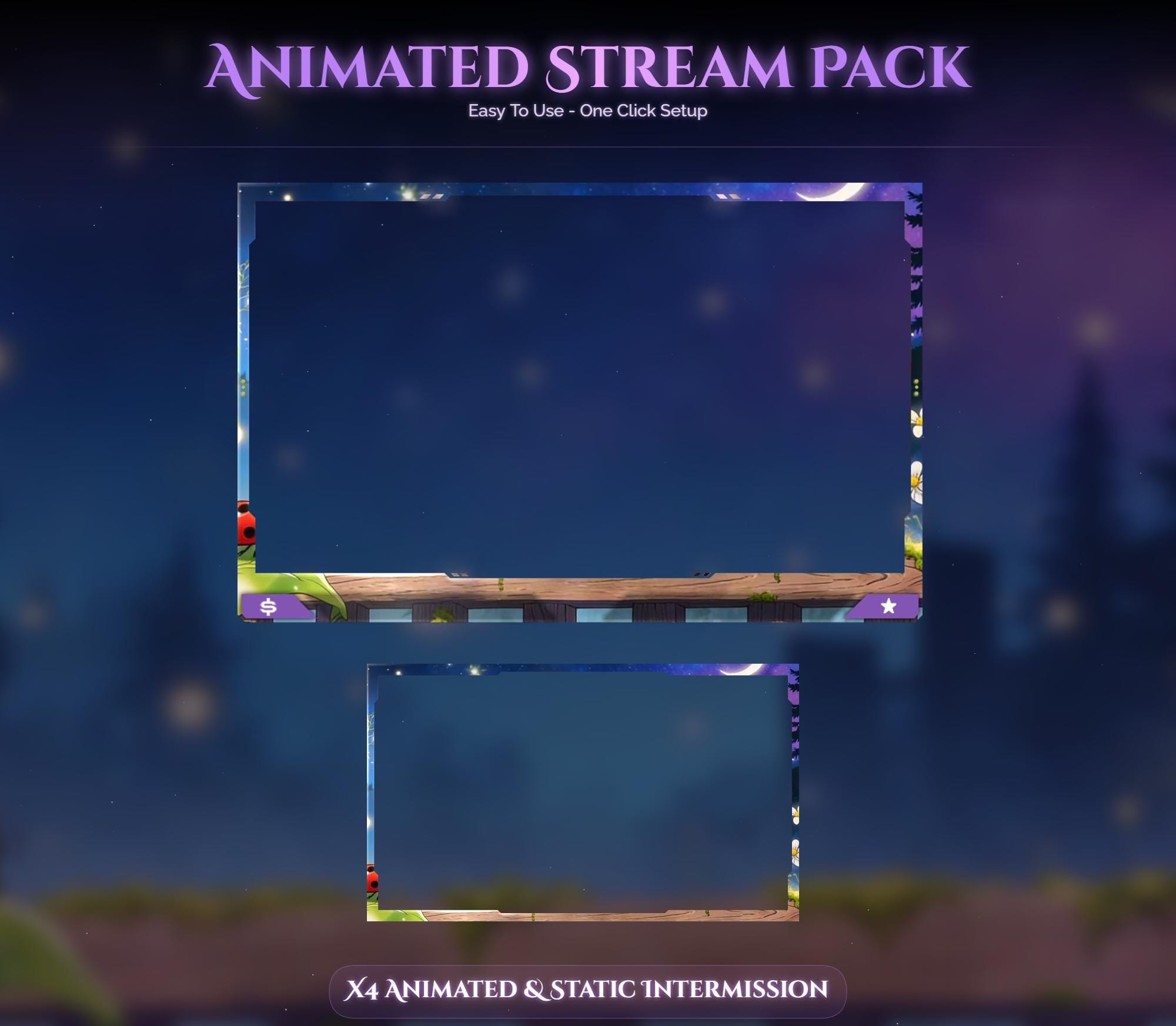 Animated Raccoon Stream Overlay Pack — preview photo 5