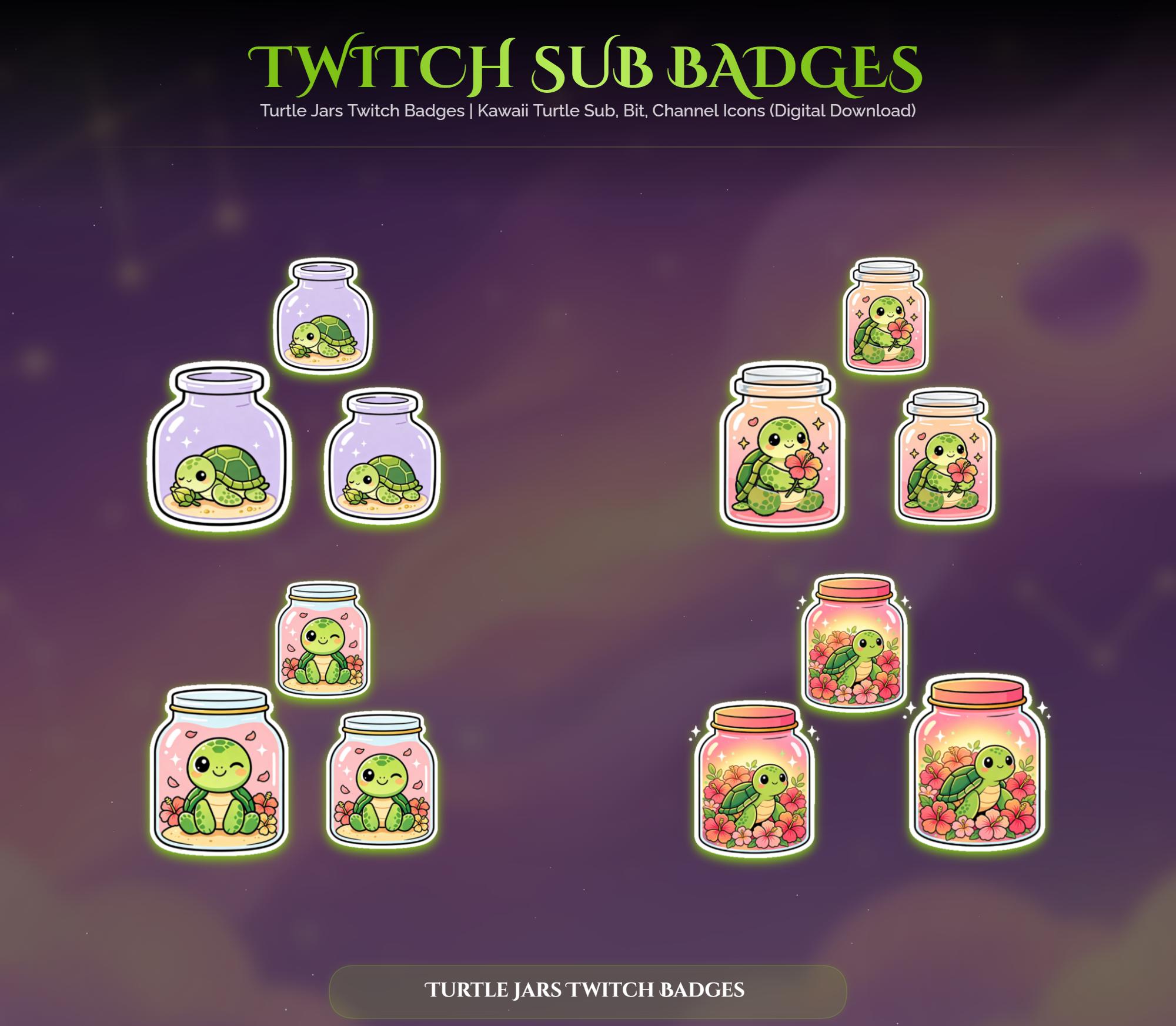 Sakura Turtle Jars Twitch Badges — preview photo 2
