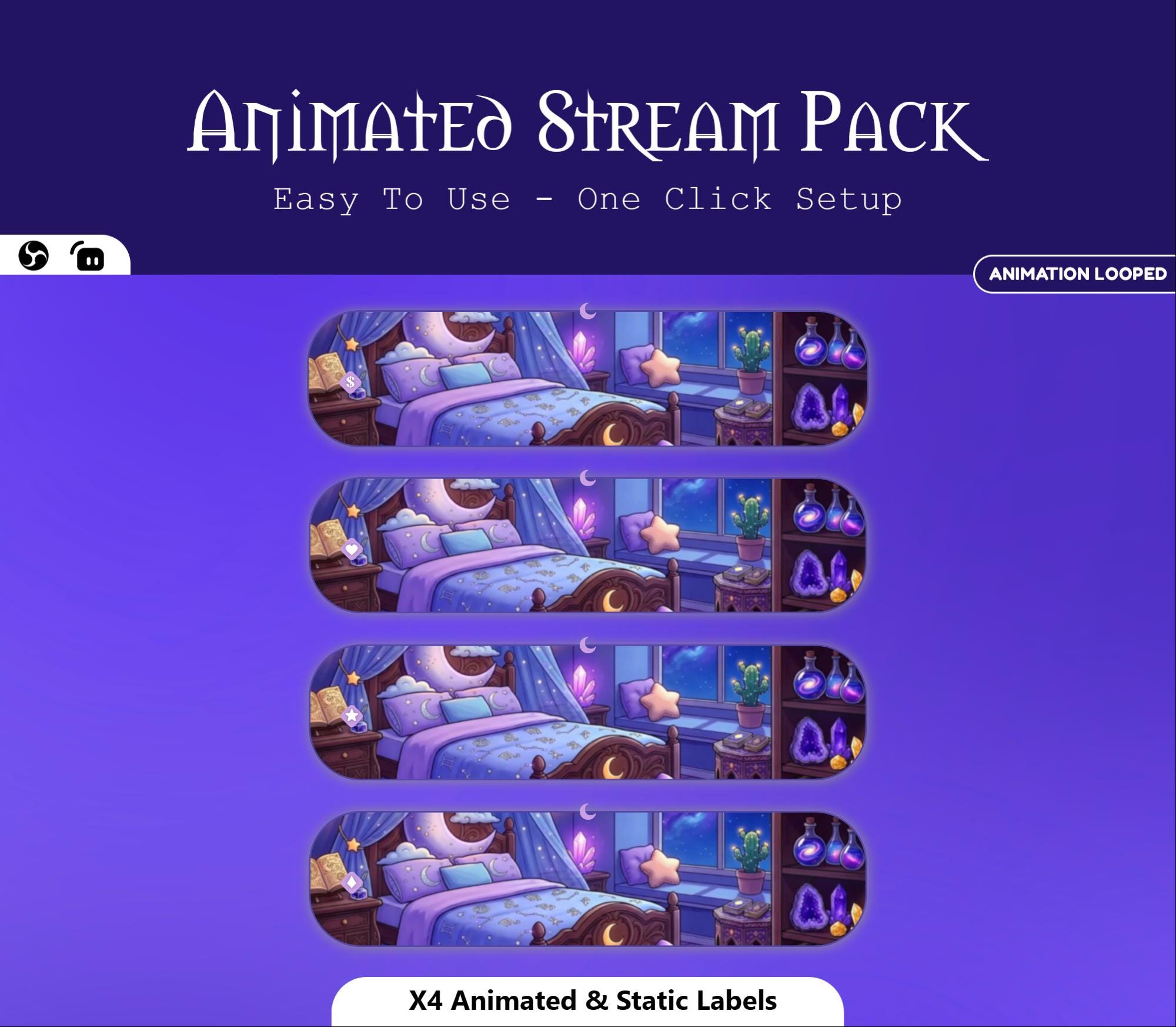 Magical Celestial Bedroom Animated Overlay — preview photo 7