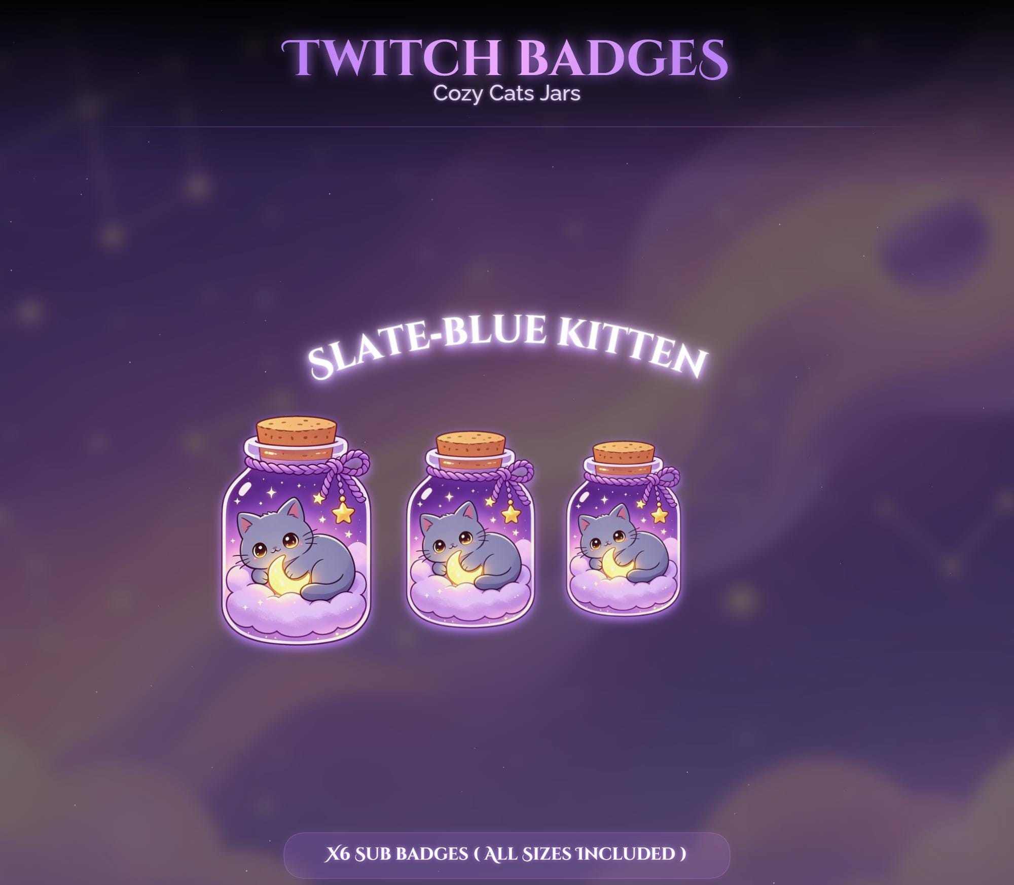 Cozy Cats Jars Twitch Sub Badges — preview photo 6