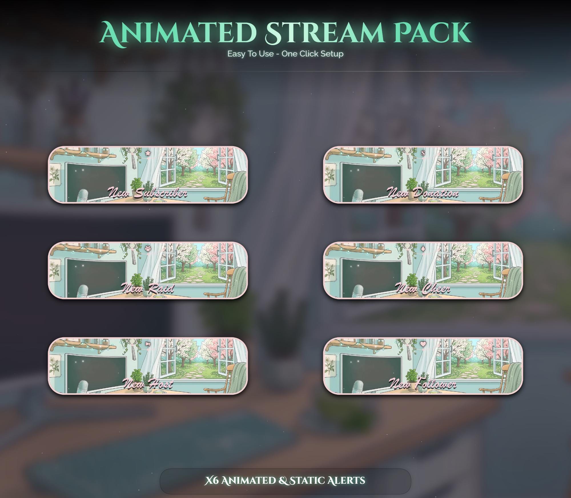 Matcha Dragon Animated Stream Package: For Twitch Overlay, YouTube, Kick — preview photo 6