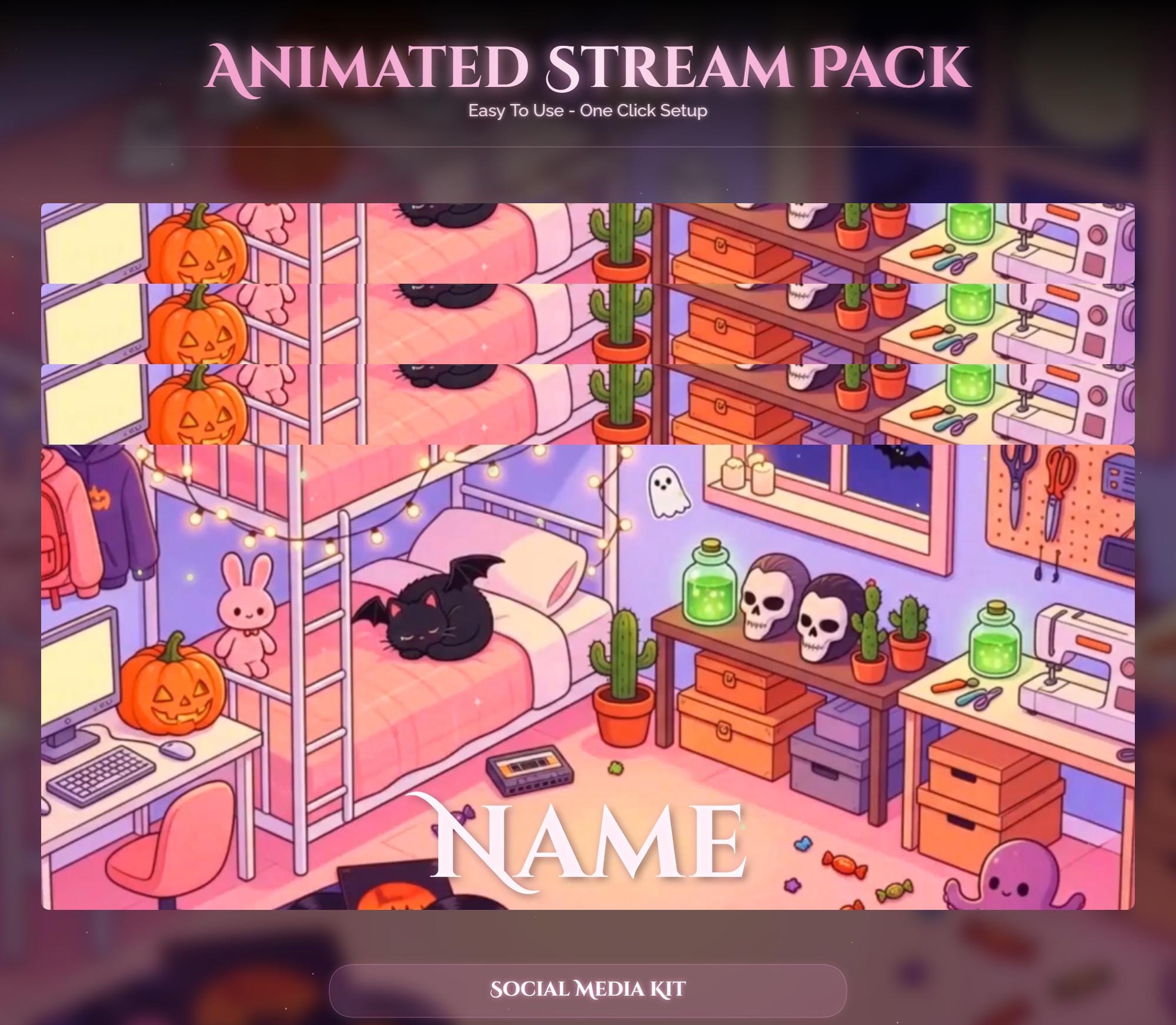 Halloween Cat Animated Overlay Pack — preview photo 8