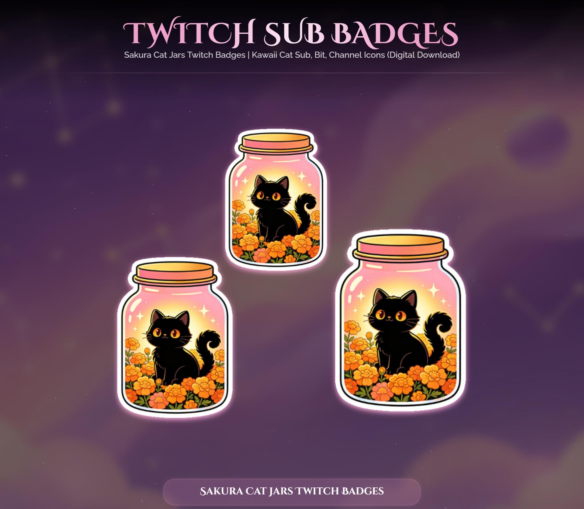 Sakura Cat Jars Twitch Badges — preview photo 7