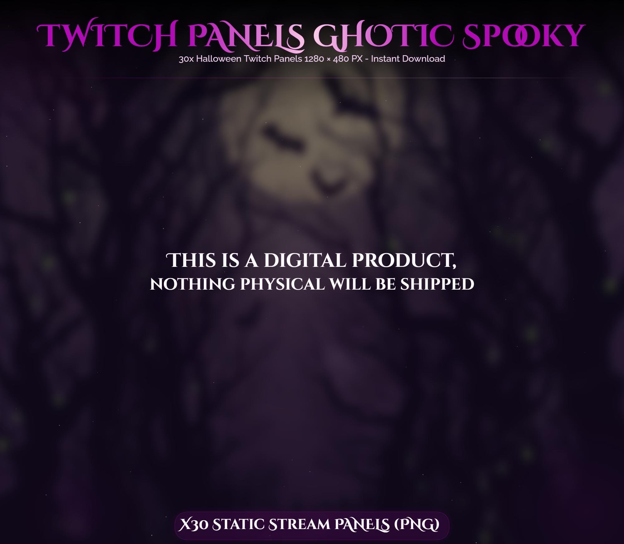 30x Spooky Gothic Pink Twitch Panels — preview photo 6