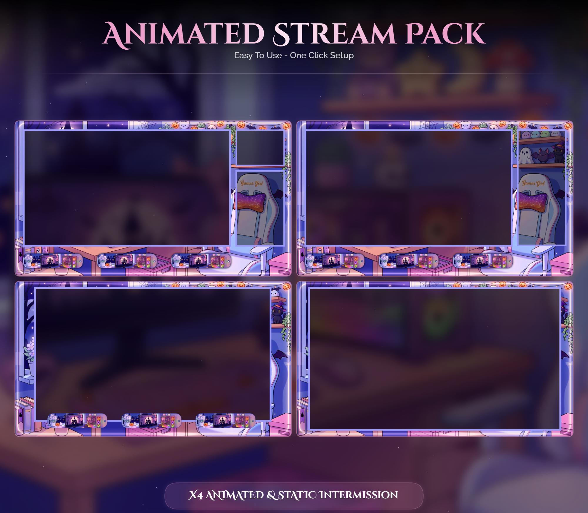 Animated Spooky Halloween Twitch Overlay Pack — preview photo 3