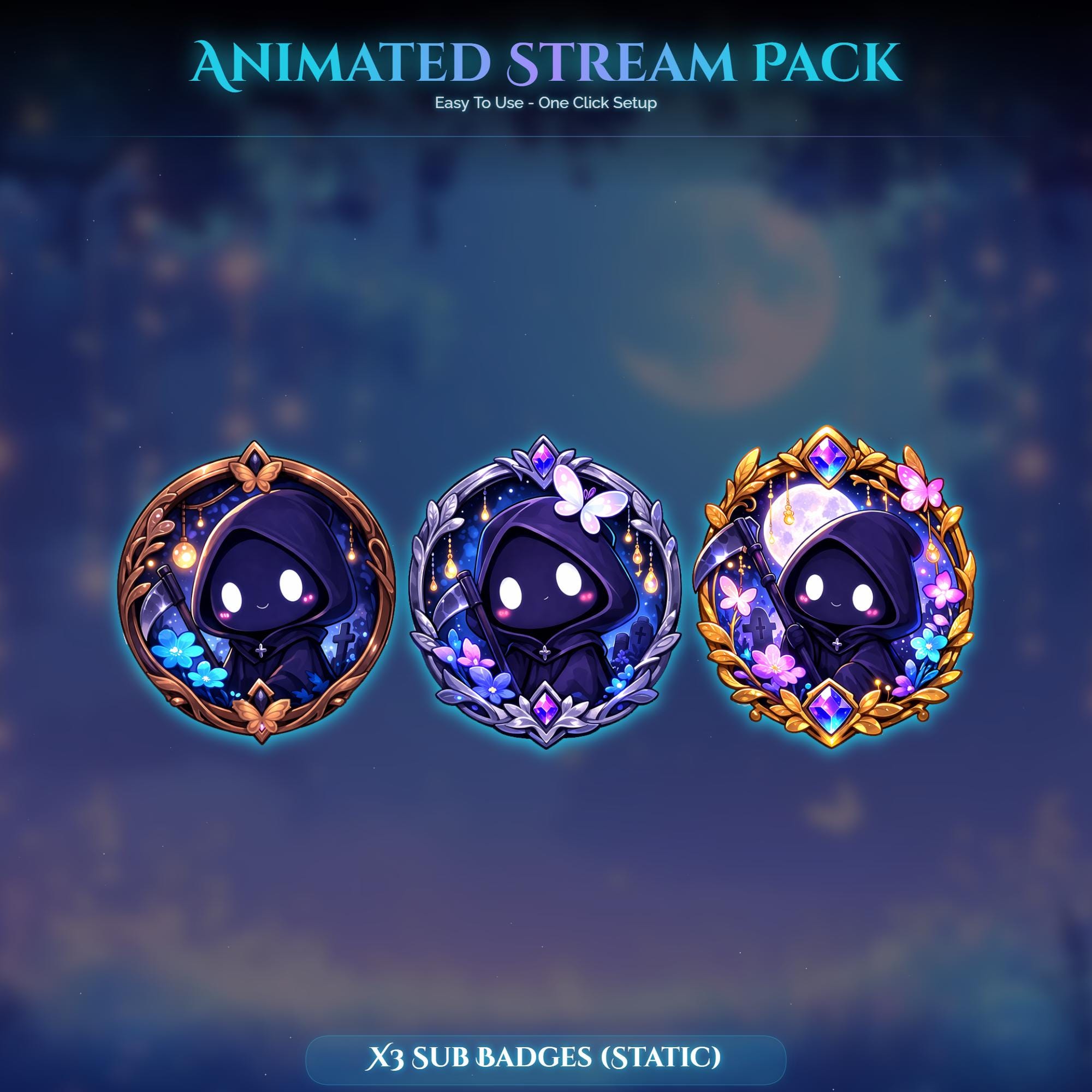 Starry Forest Reaper Overlay Animated Stream Package: Twitch Overlay, YouTube, Kick — preview photo 10