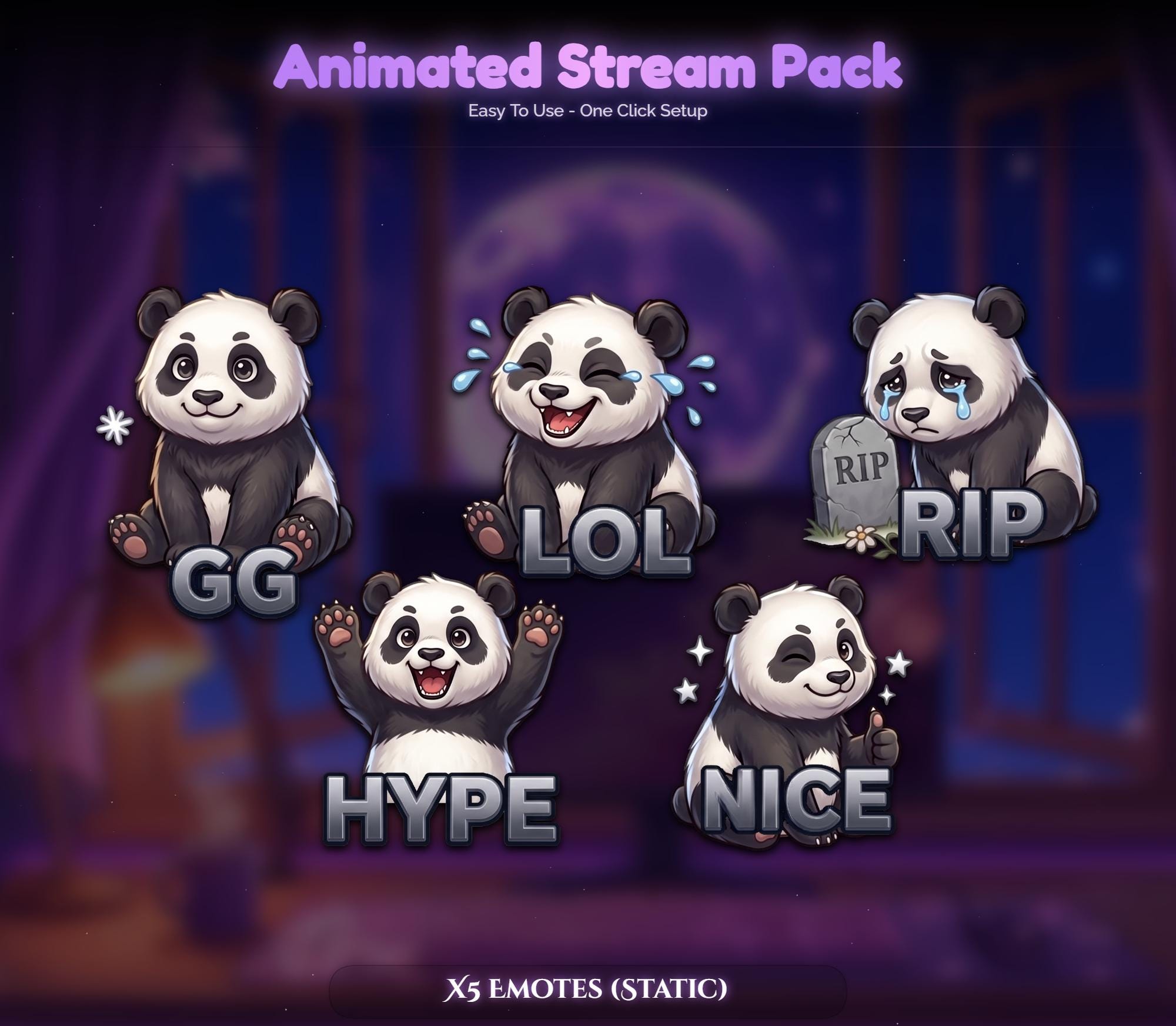 Panda Room Setup Animated Stream Pack — preview photo 7