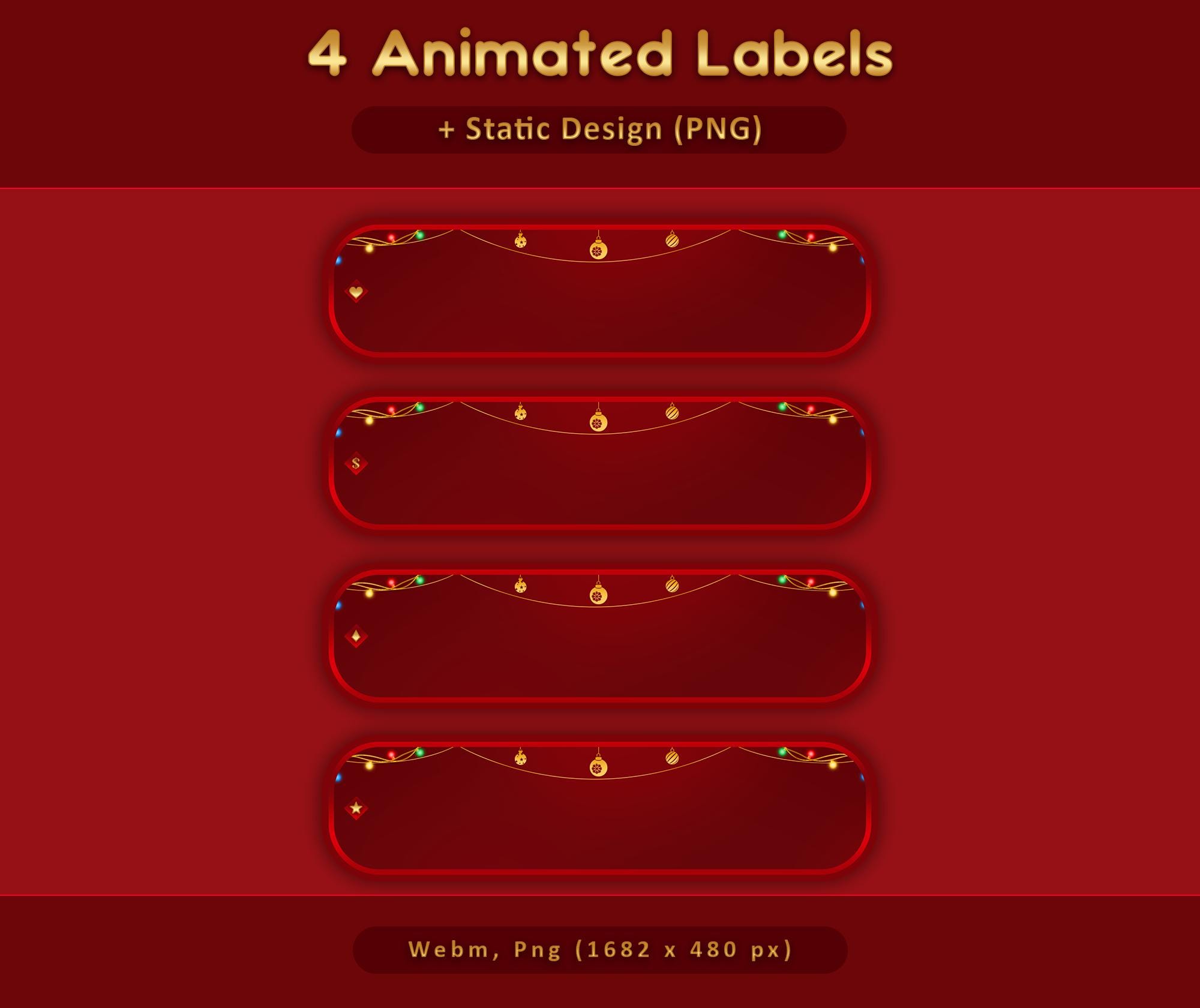 Red Gold Animated Stream Package: Twitch Overlay, YouTube, Kick, Red Overlays — preview photo 5
