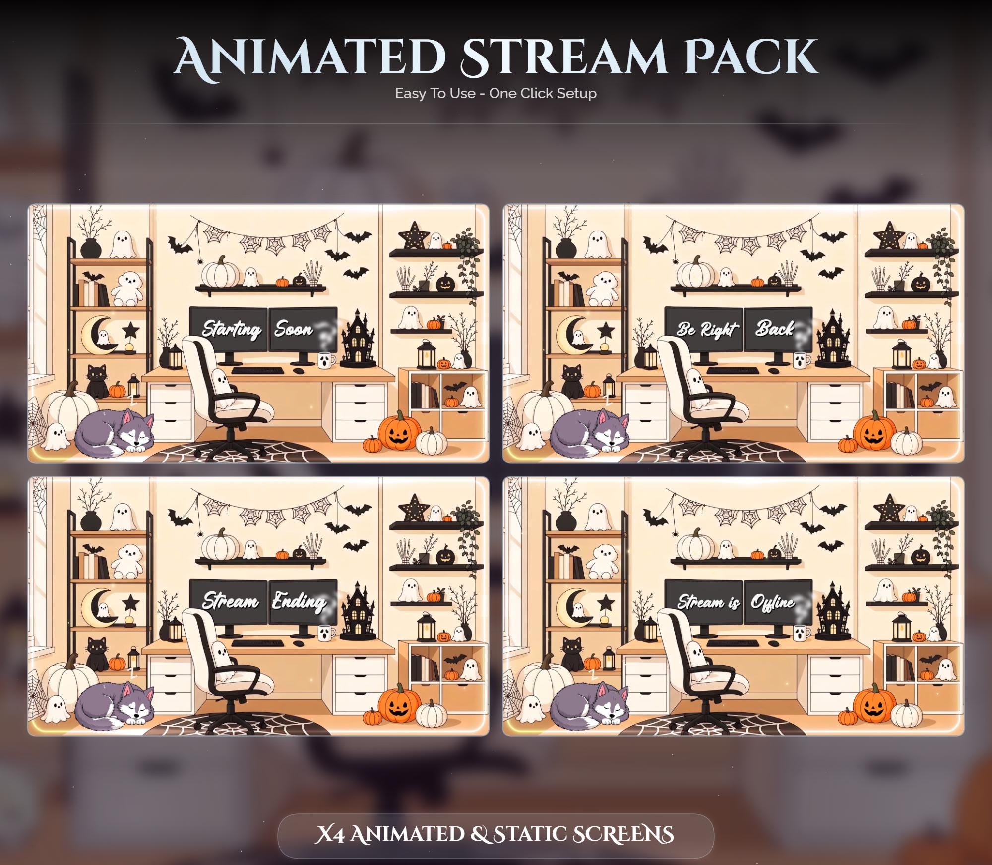 Animated Halloween Twitch Overlay Pack — preview photo 2