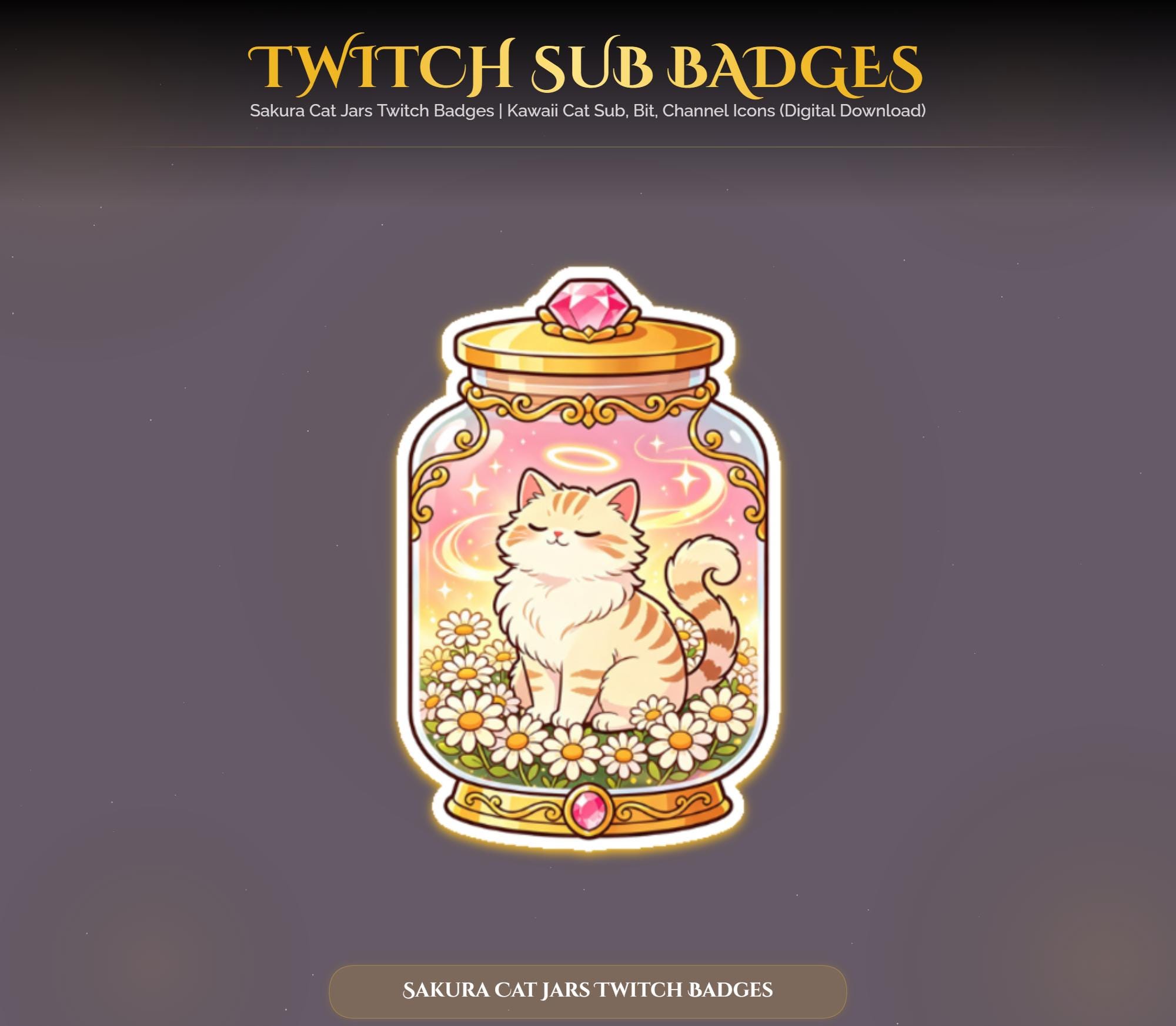 Sakura Cat Jars Twitch Badges — preview photo 4