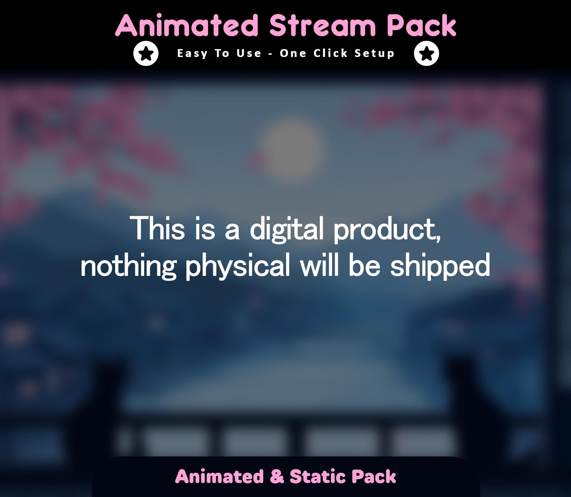 Sakura Cat Animated Stream Package: Twitch Overlay, YouTube, Kick (Digital Download) — preview photo 9