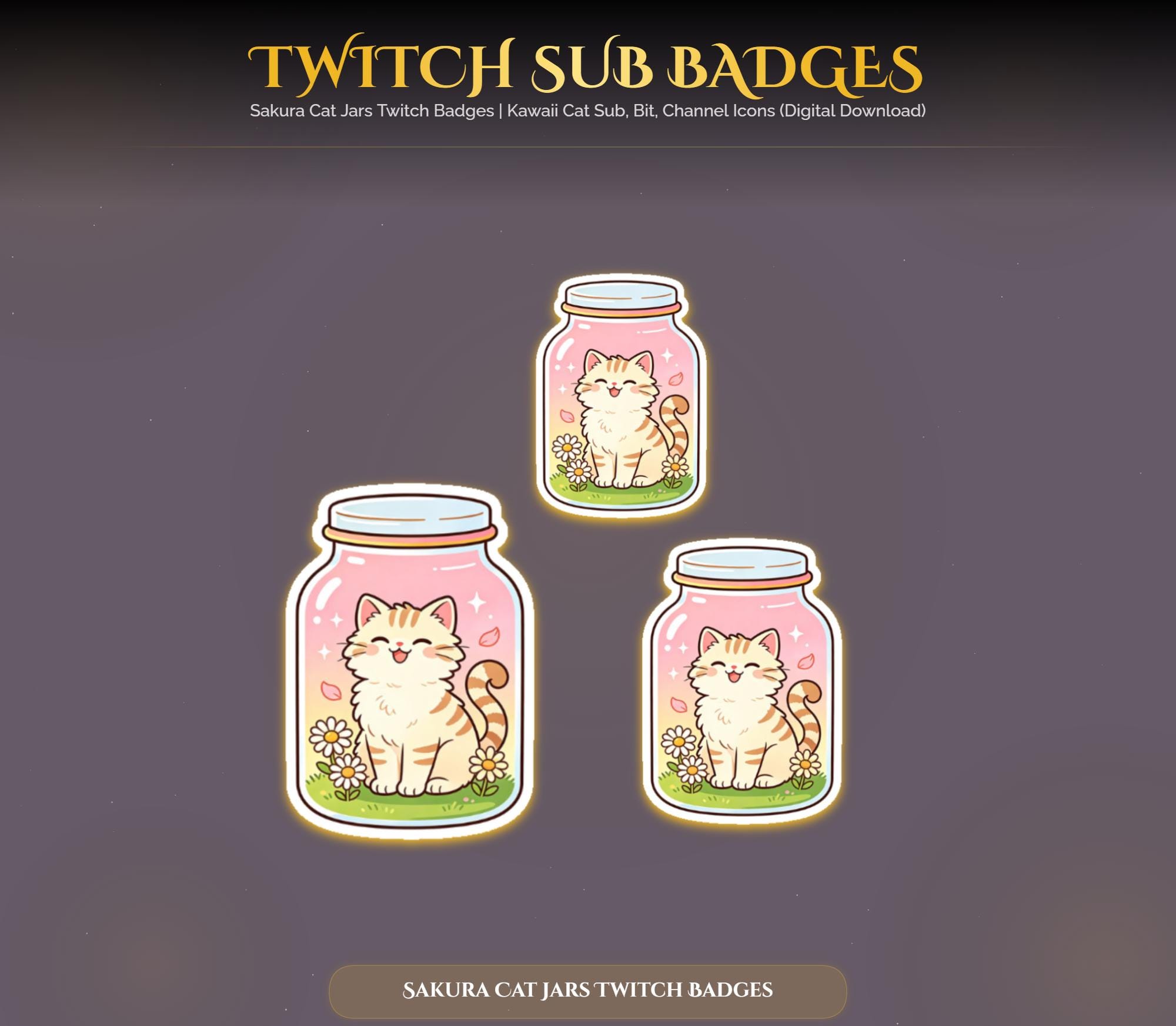 Sakura Cat Jars Twitch Badges — preview photo 9