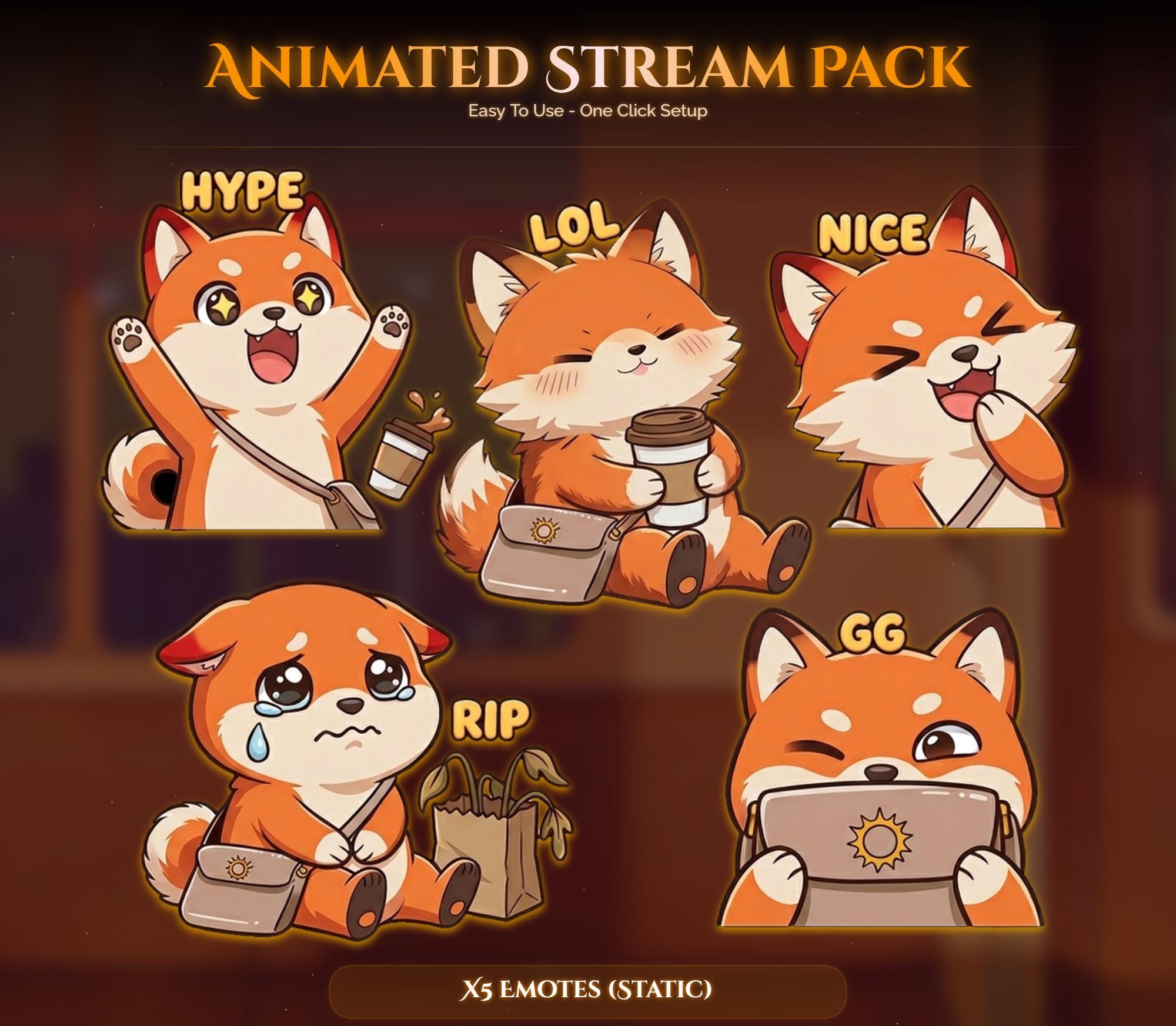 Train Sunset Fox Overlay Animated Stream Package: For Twitch, YouTube, Kick — preview photo 7