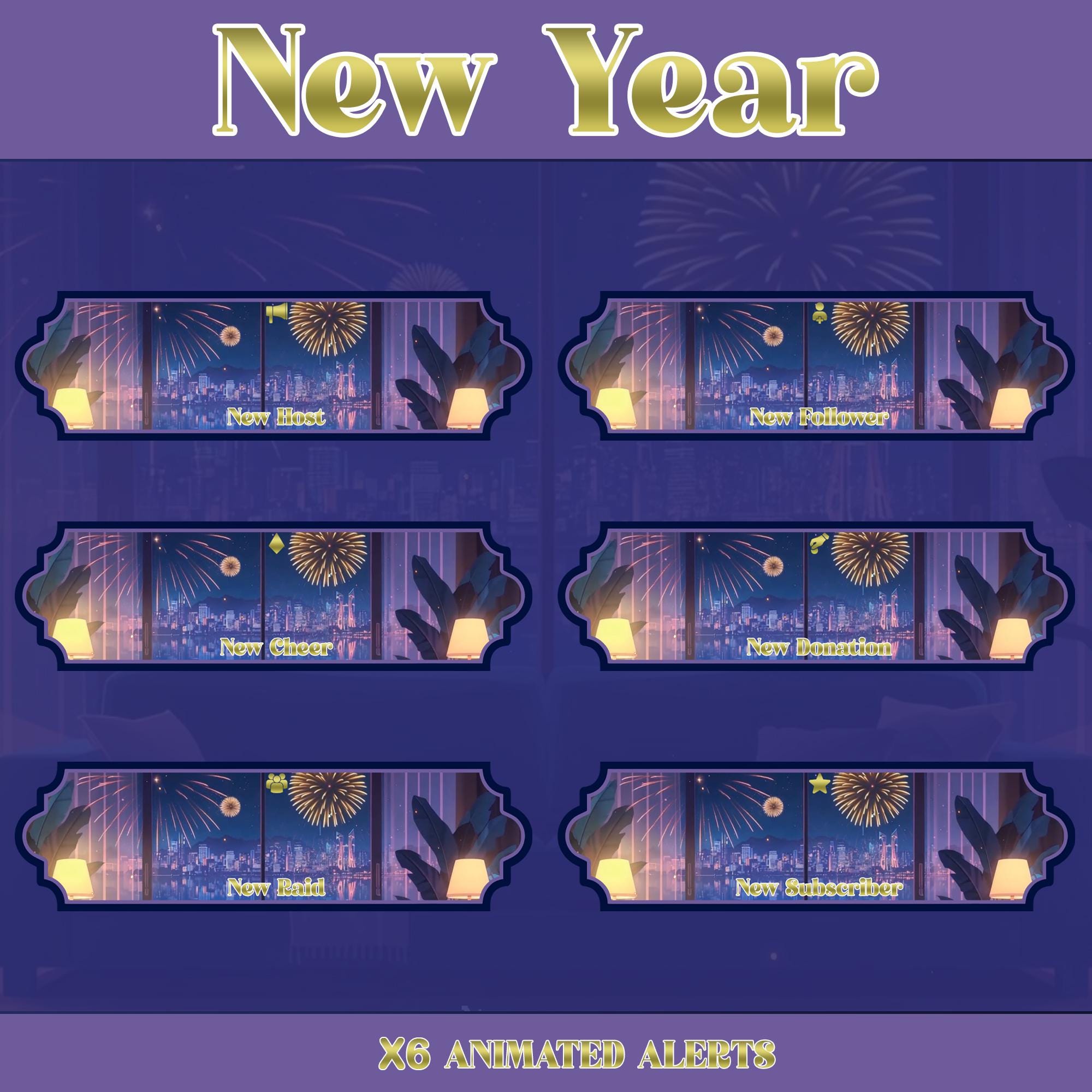 Festival Animated Stream Package : Twitch Overlay, YouTube, Kick, Purple Overlays — preview photo 4