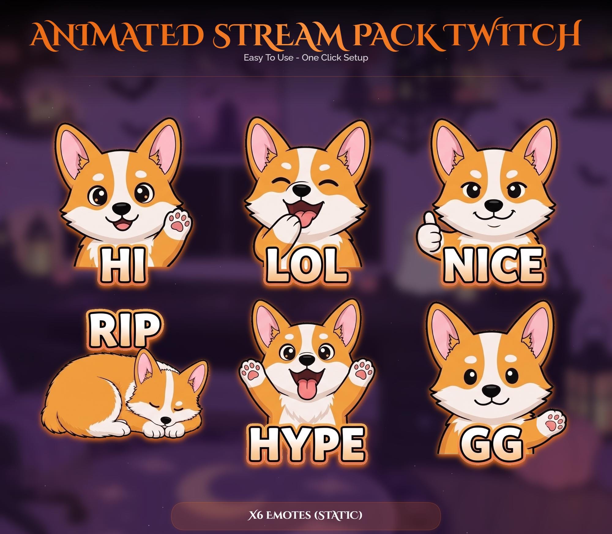 Animated Halloween Twitch Stream Overlay Pack — preview photo 7
