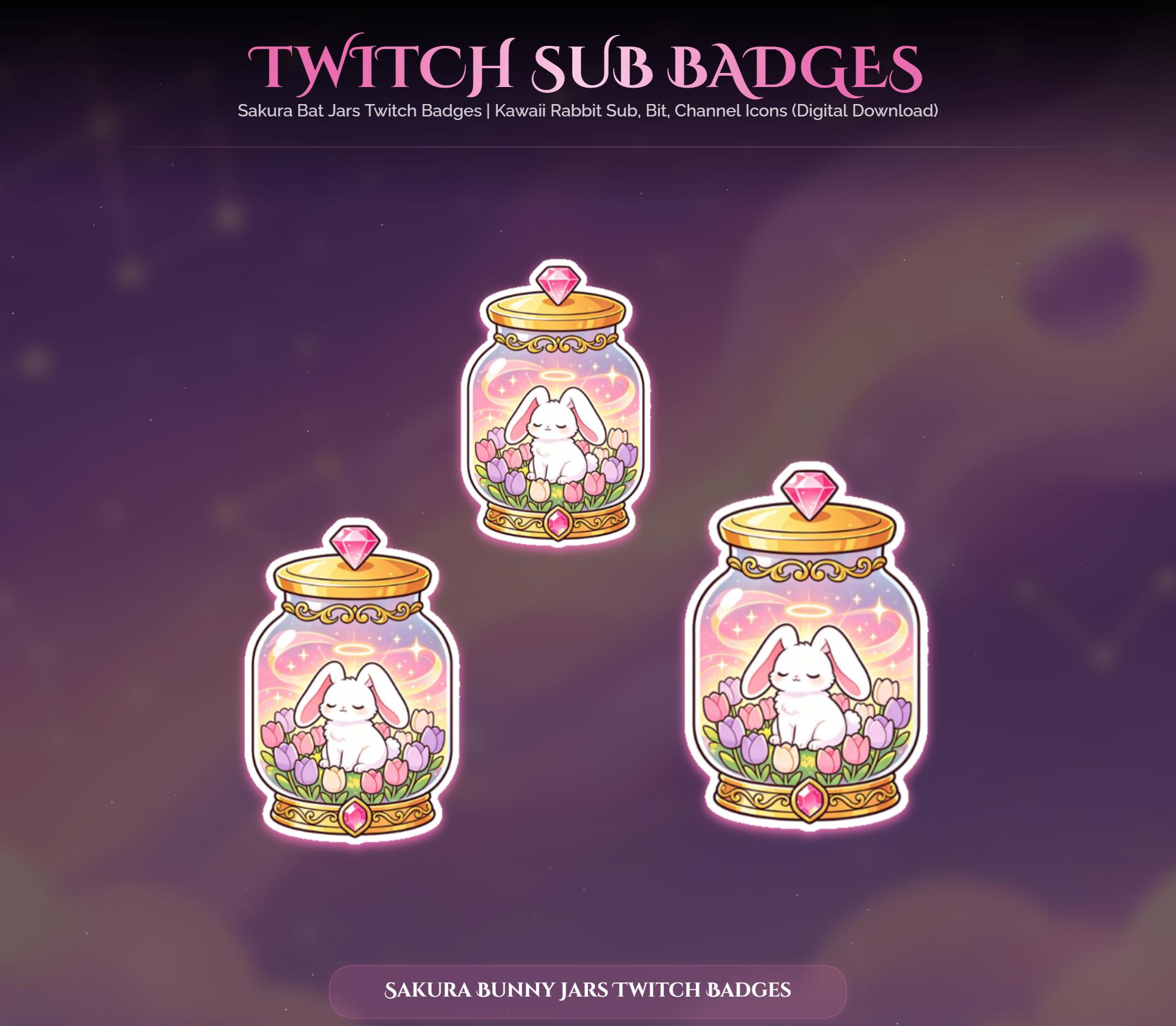 Sakura Bunny Jar Twitch Badges — preview photo 9