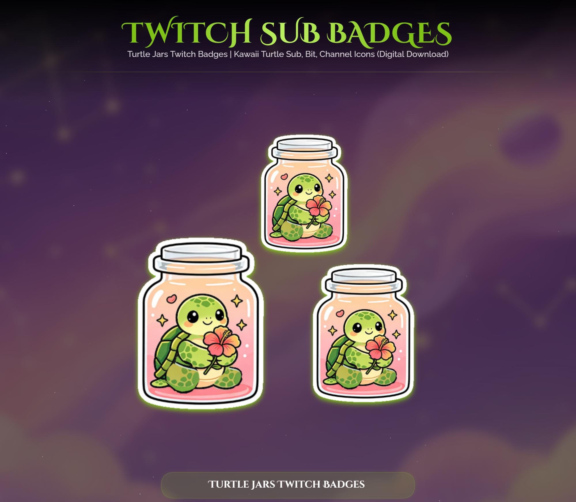Sakura Turtle Jars Twitch Badges — preview photo 4