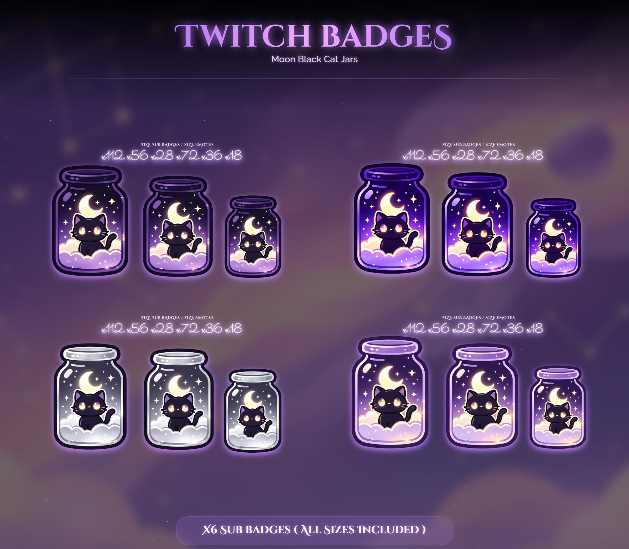 Black Cat Jars Twitch Badges — preview photo 2