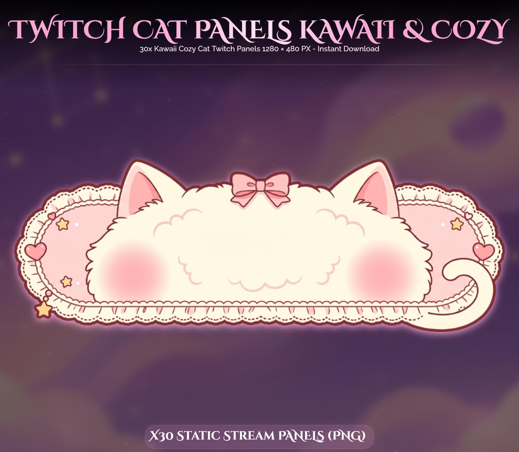30x Kawaii Cat Twitch Panels — preview photo 4