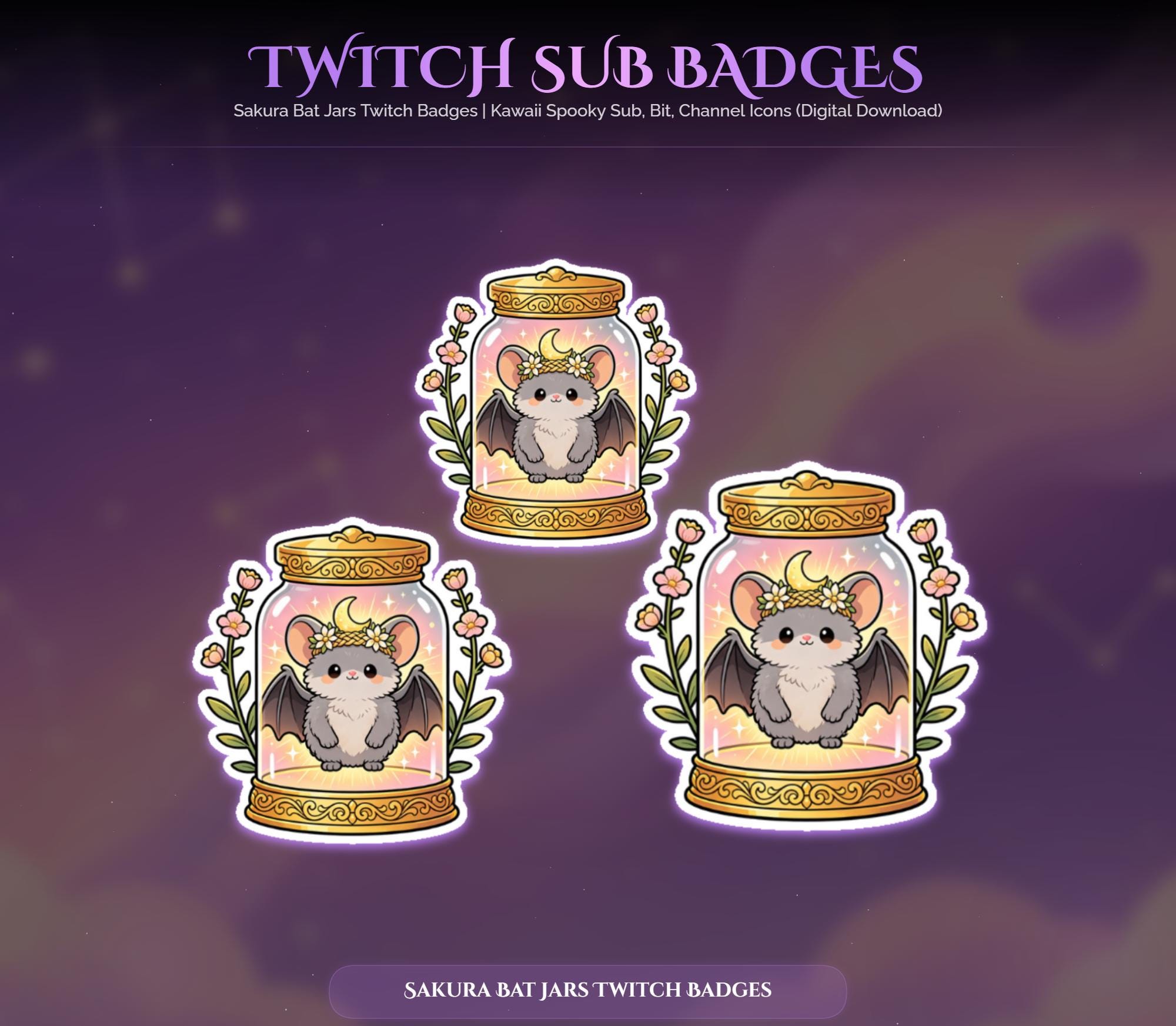 Sakura Bat Jars Twitch Badges — preview photo 8