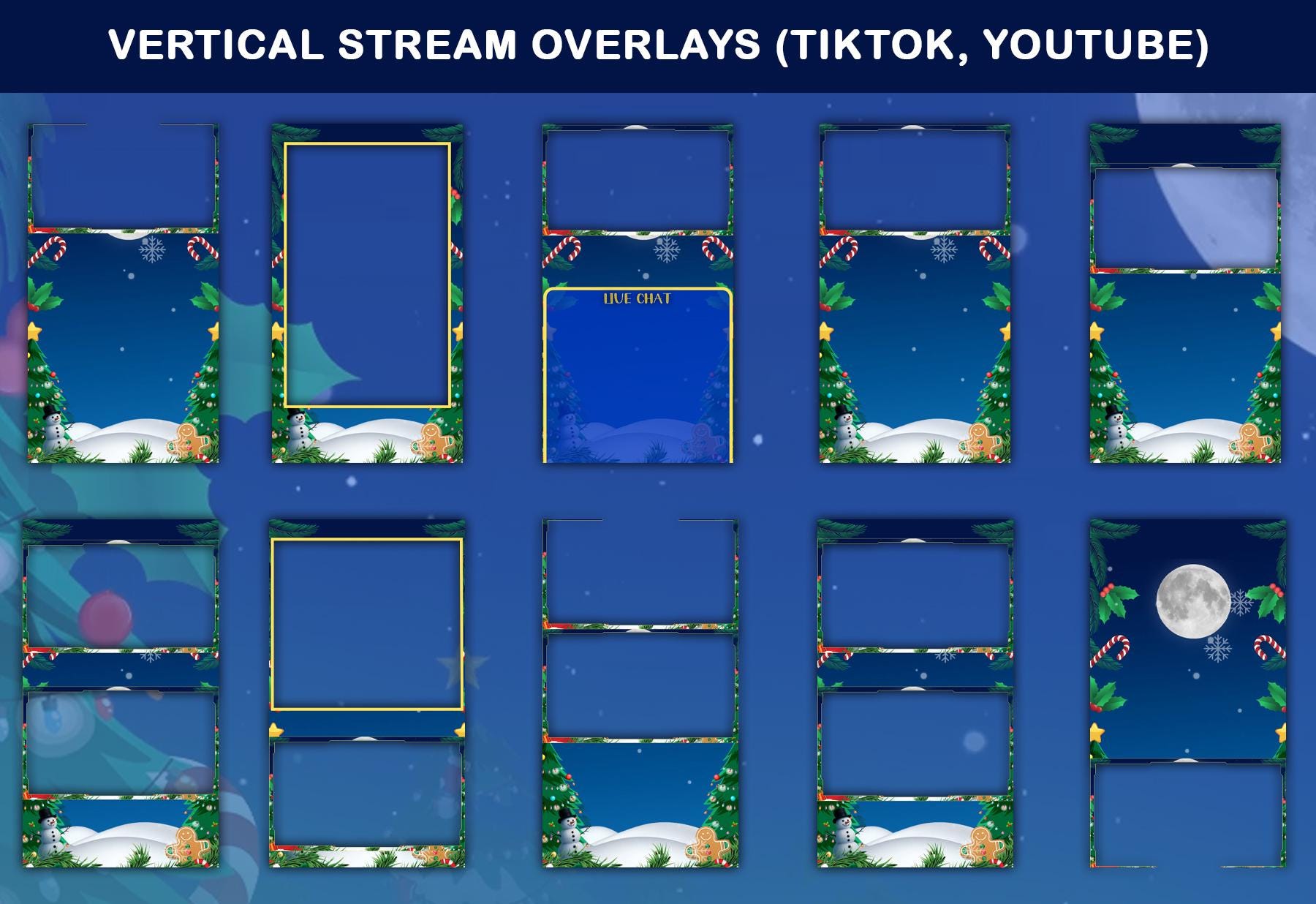Christmas Animated TikTok Stream Overlay Package (Digital Download) — preview photo 3