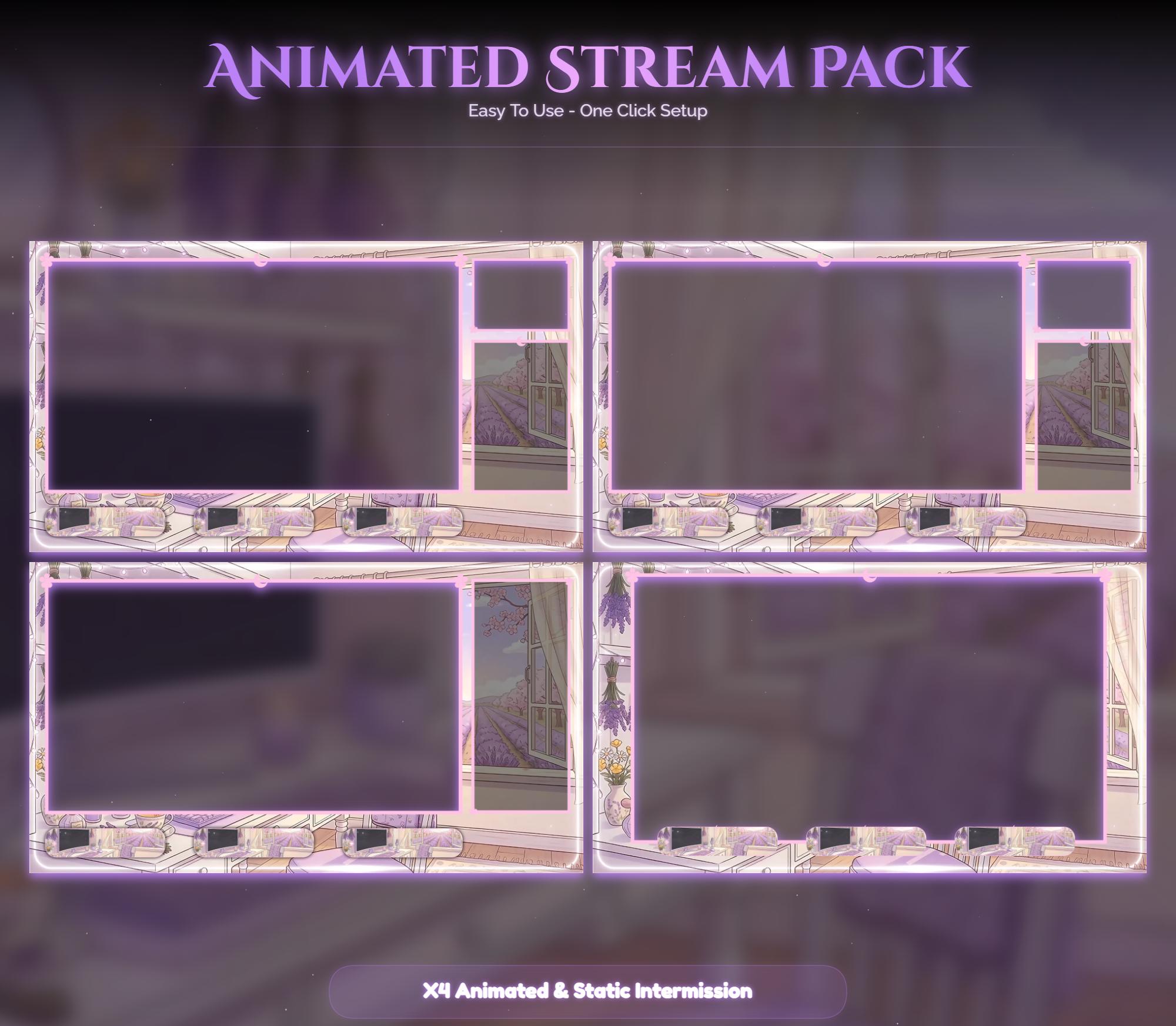 Lavender Spring Dog Animated Stream Package — preview photo 3