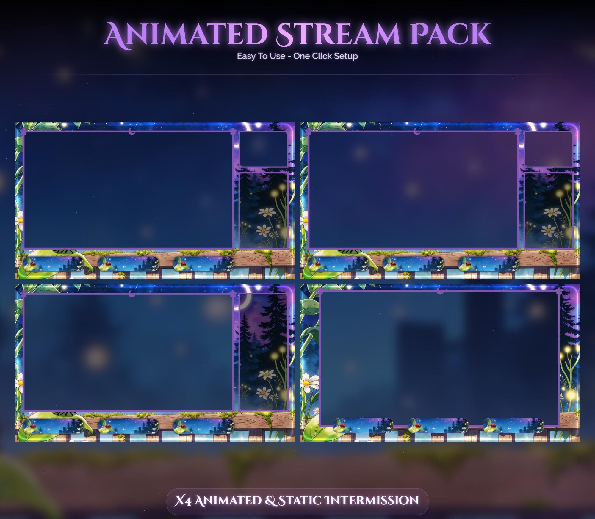 Animated Raccoon Stream Overlay Pack — preview photo 3