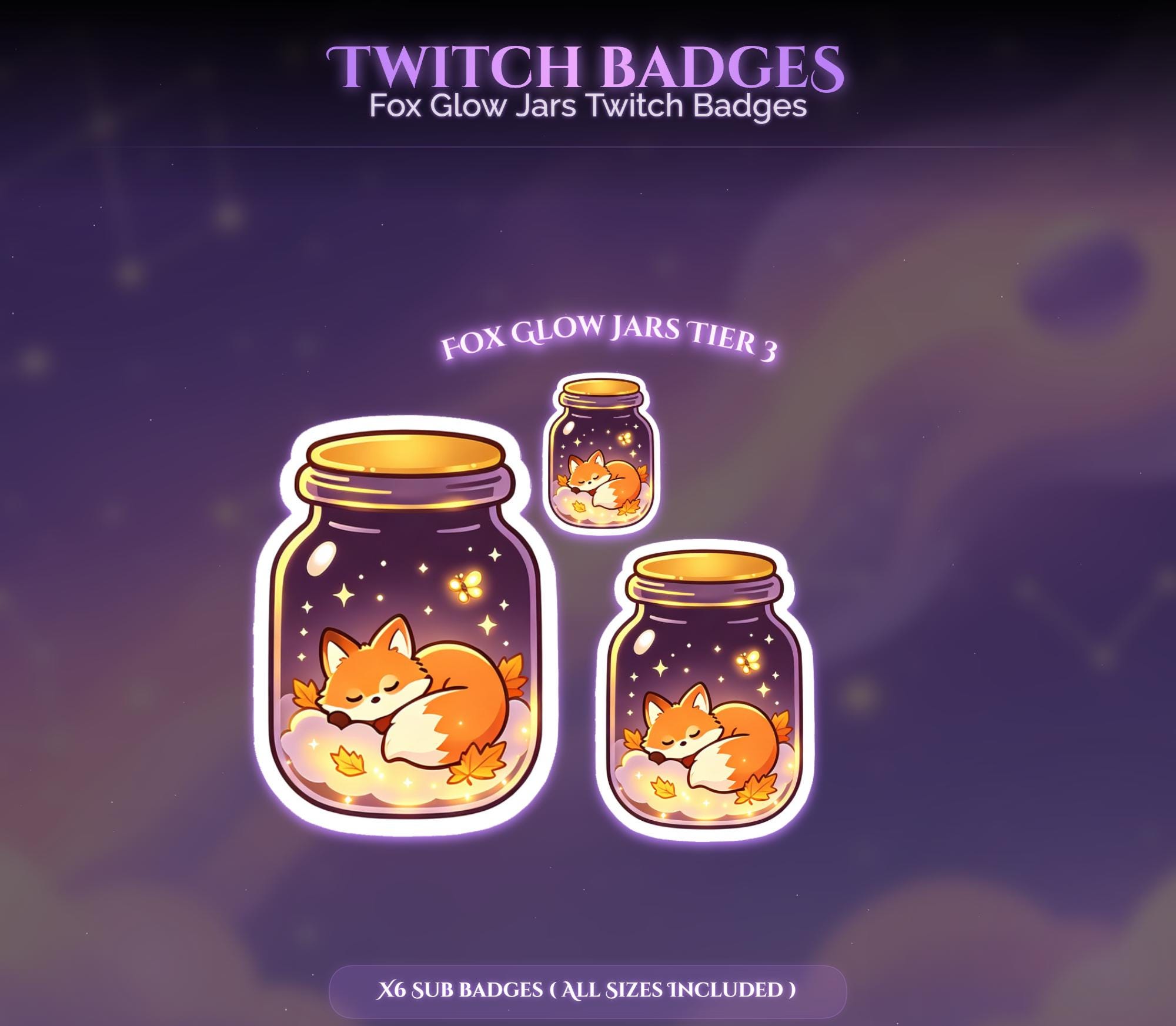 Fox Glow Jars Twitch Badges — preview photo 6