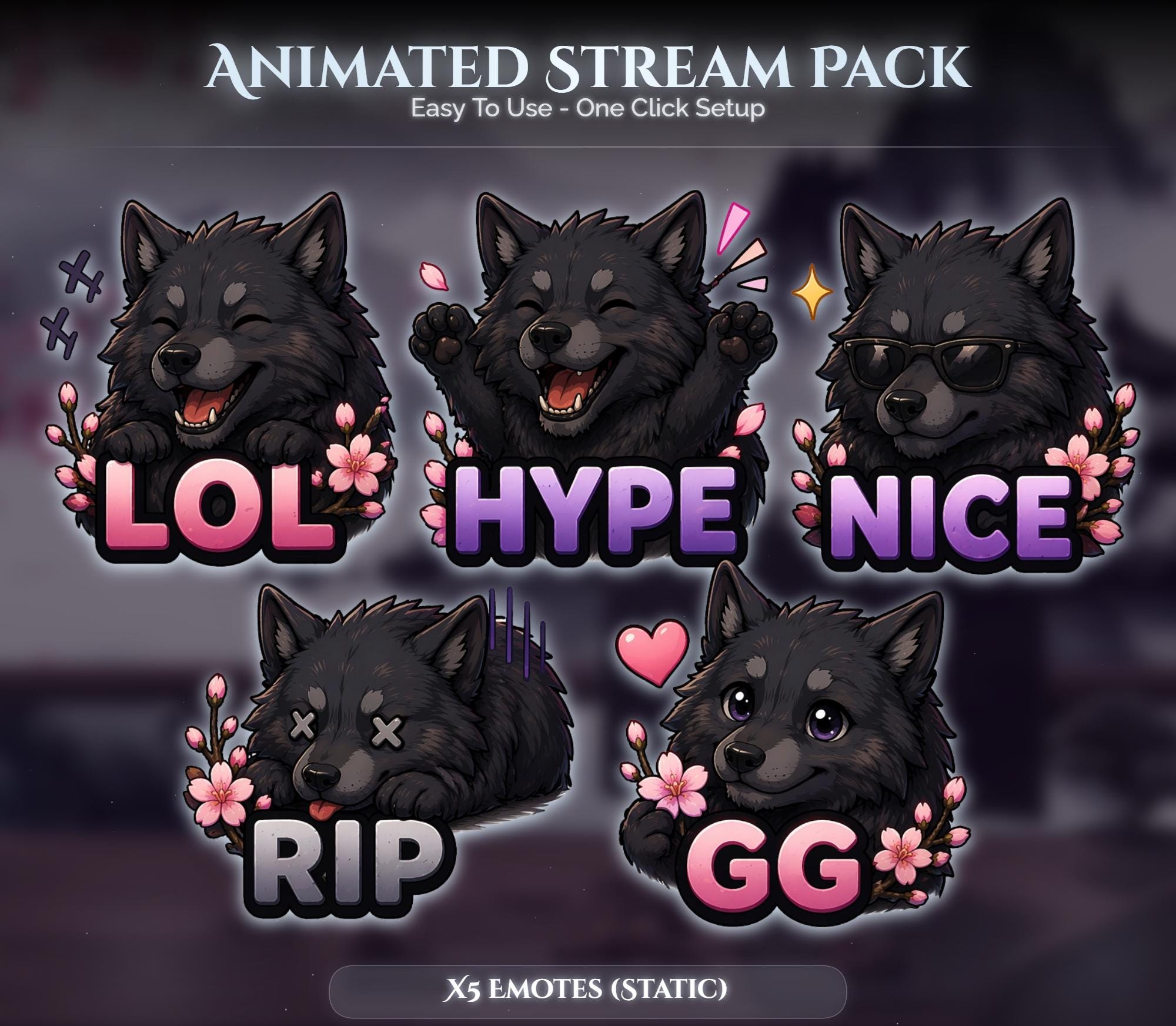 Wolf Overlay Animated Stream Package: Twitch, YouTube, Kick — preview photo 9