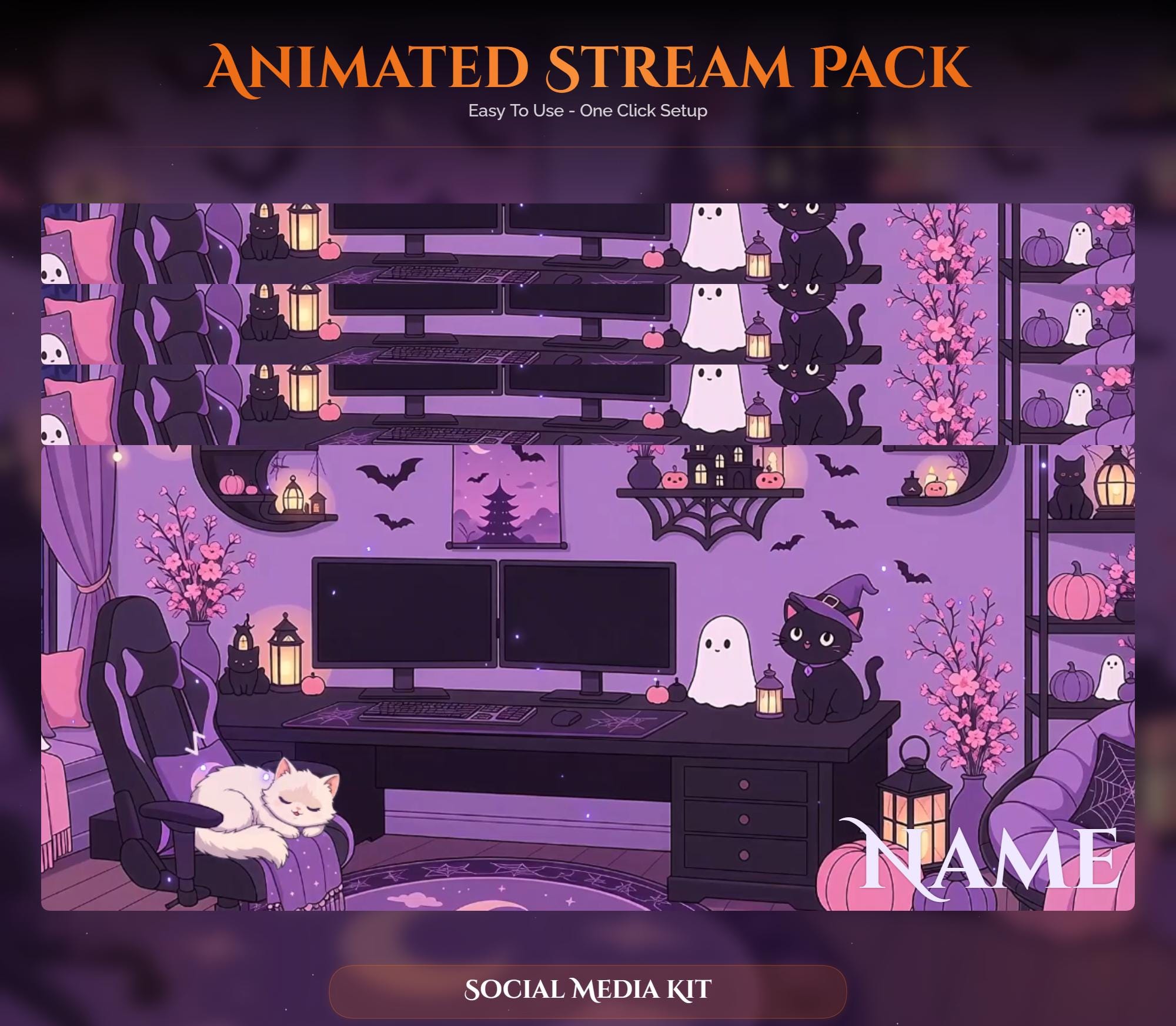 Animated Halloween Twitch Overlay Pack — preview photo 9