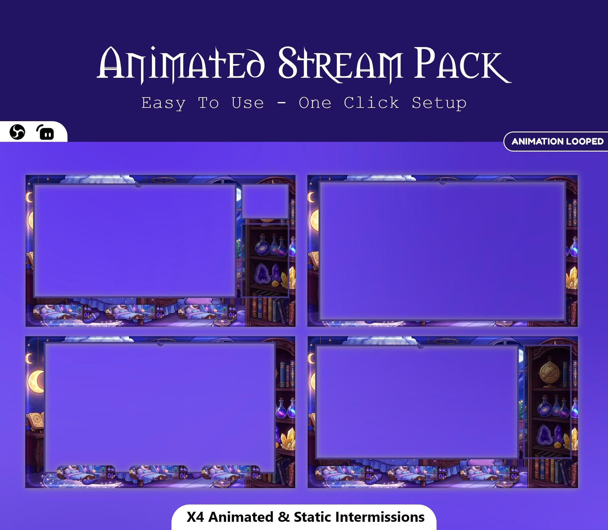 Magical Celestial Bedroom Animated Overlay — preview photo 3