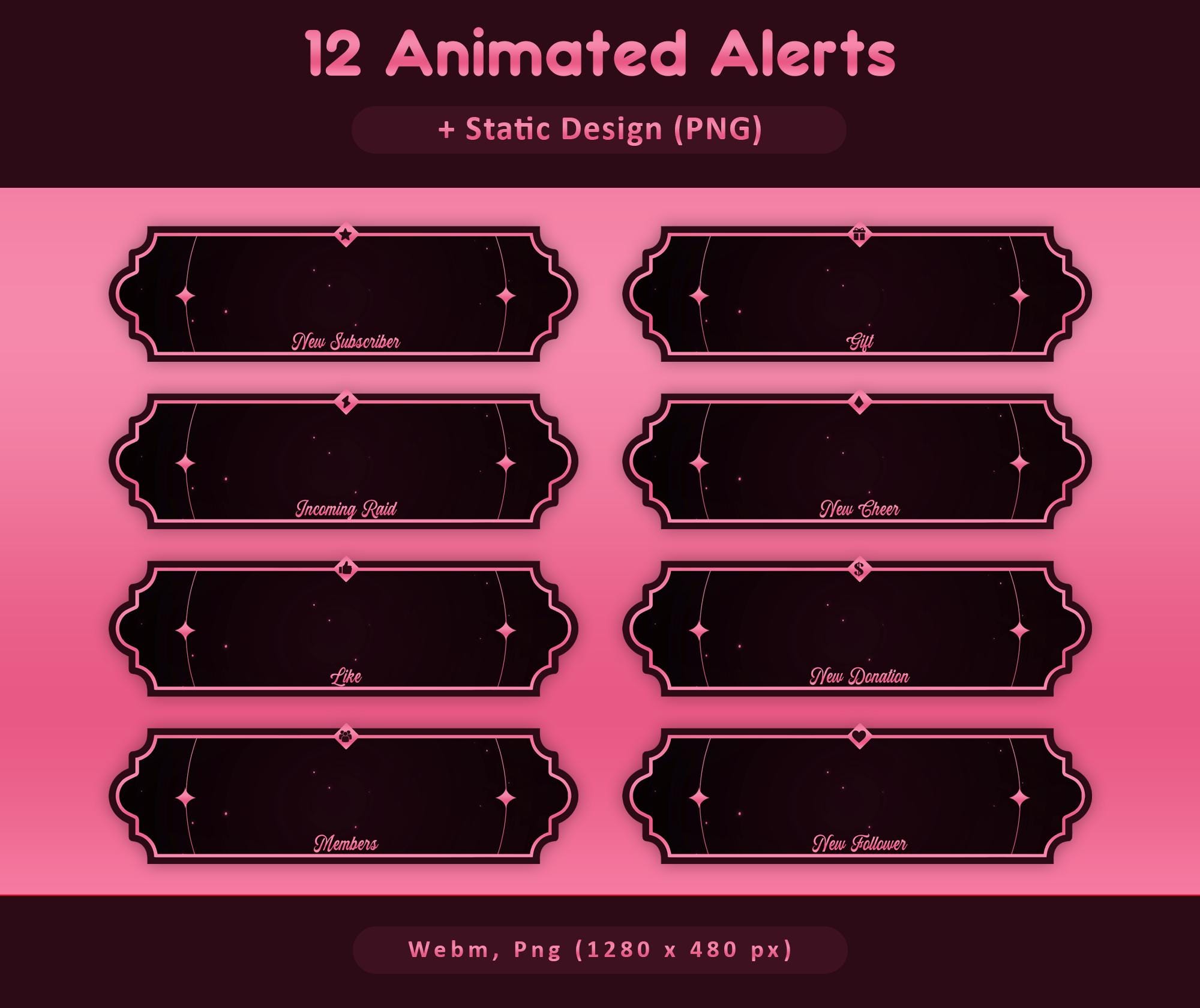 Star Pink Animated Stream Package — preview photo 5