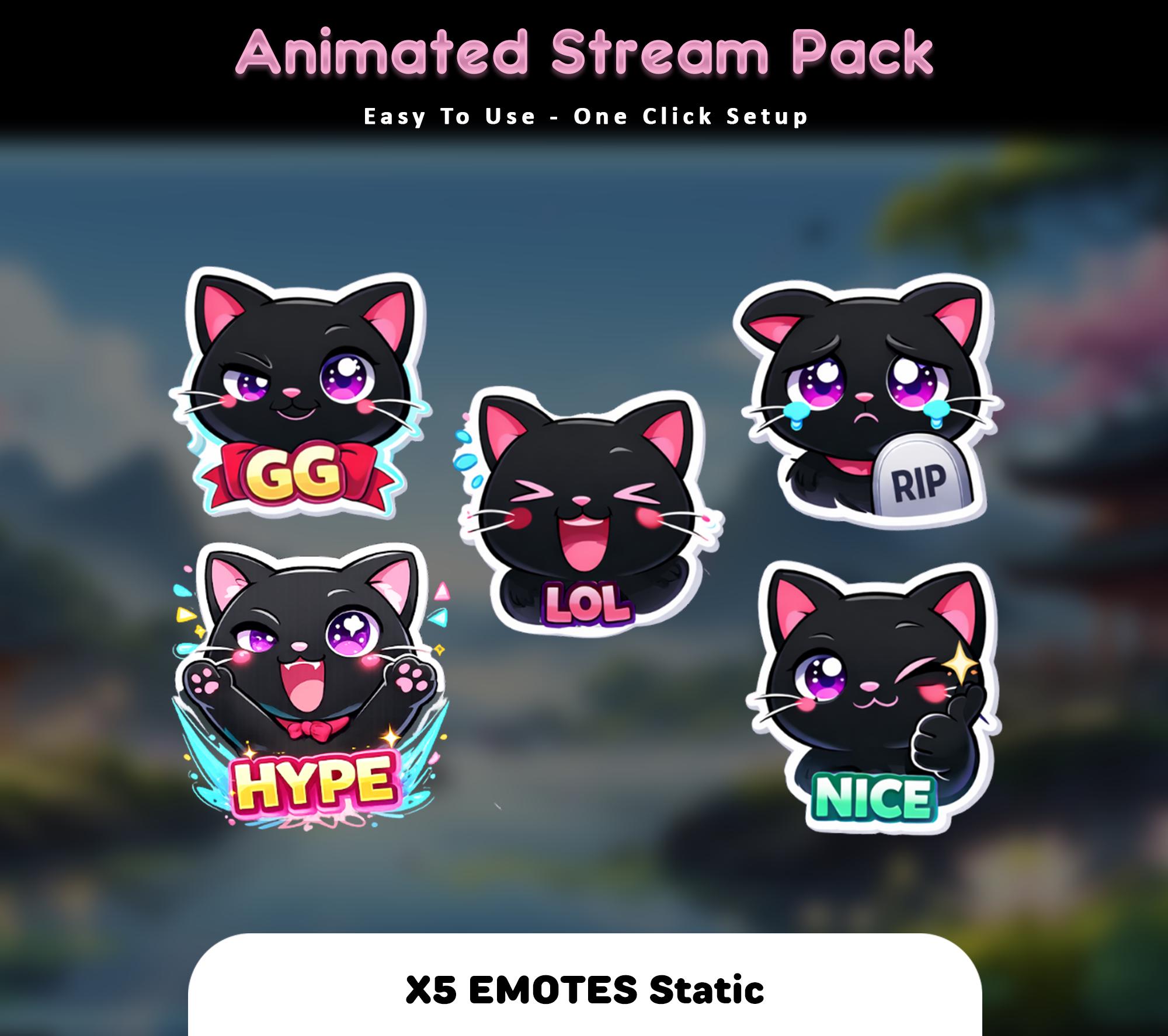 Mid-day Cats Sakura Animated Stream Package: Twitch Overlay, YouTube, Kick — preview photo 9