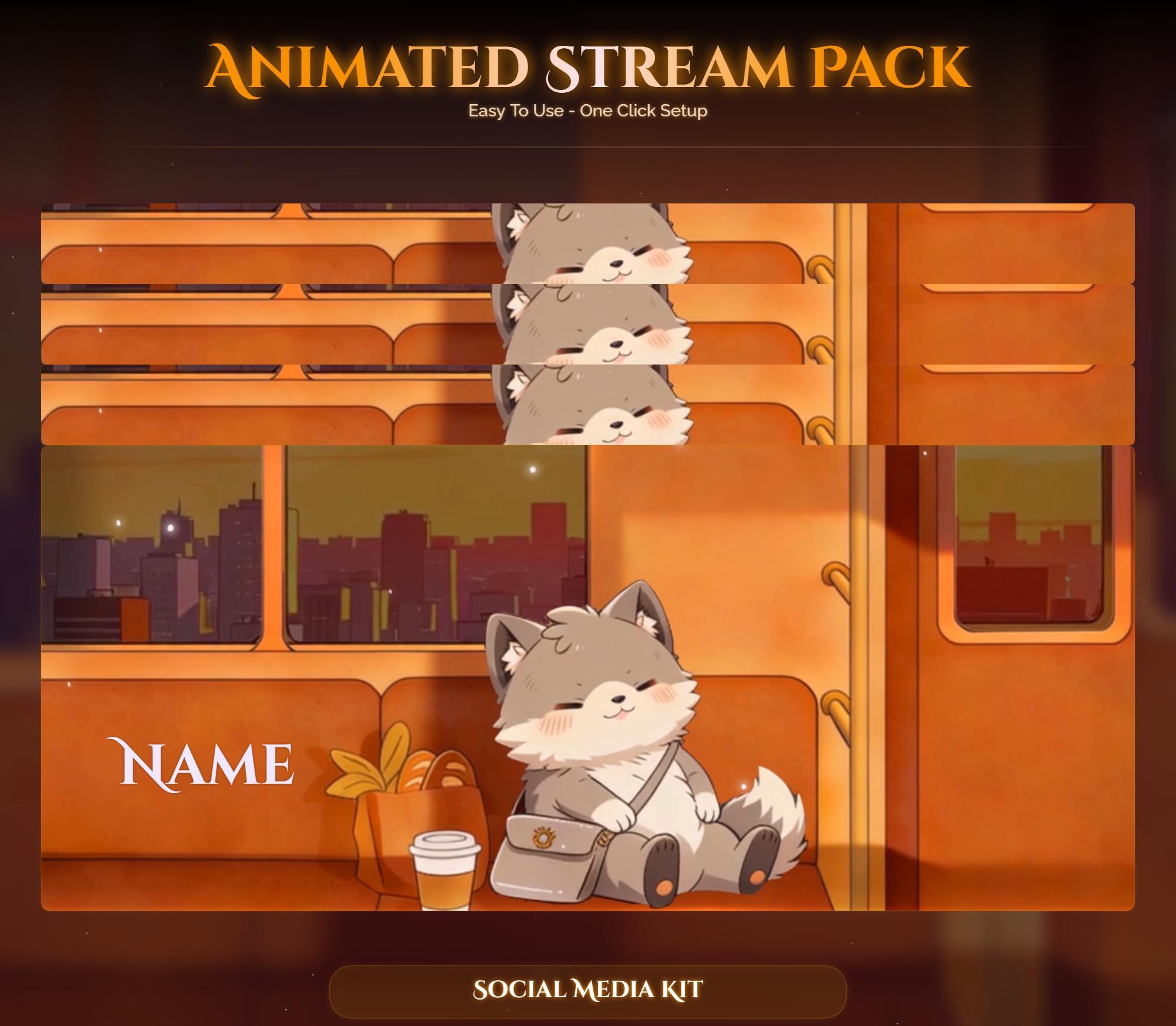 Wolf Train Lofi Animated Stream Pack — preview photo 10