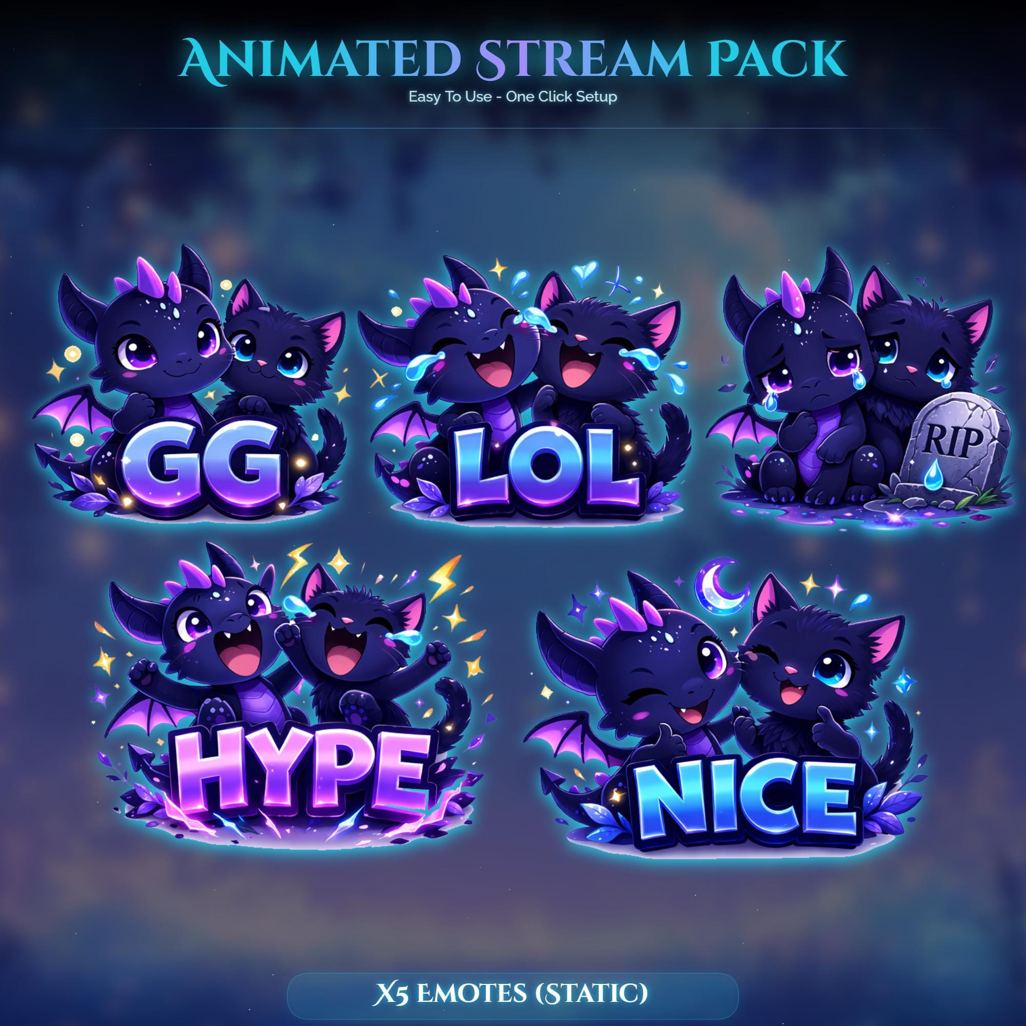 Starry Forest Dragon Overlay Animated Stream Package: Twitch Overlay, YouTube, Kick — preview photo 9