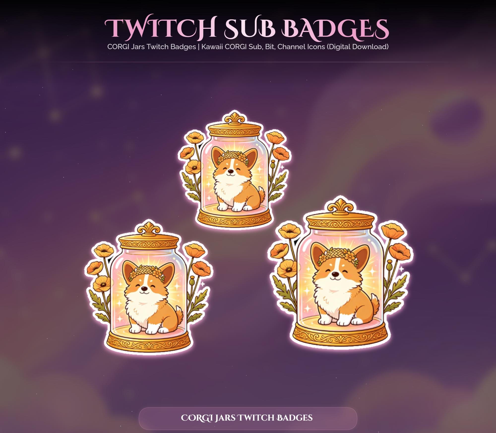Corgi Jars Twitch Badges — preview photo 8