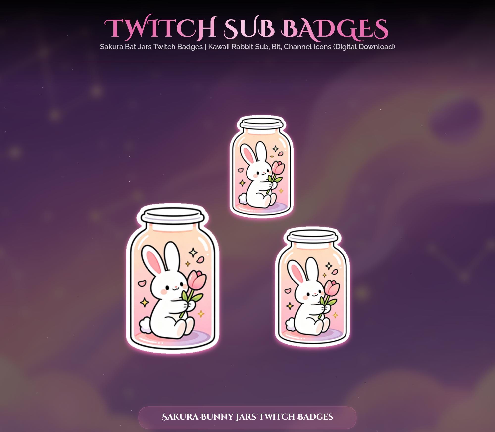 Sakura Bunny Jar Twitch Badges — preview photo 5