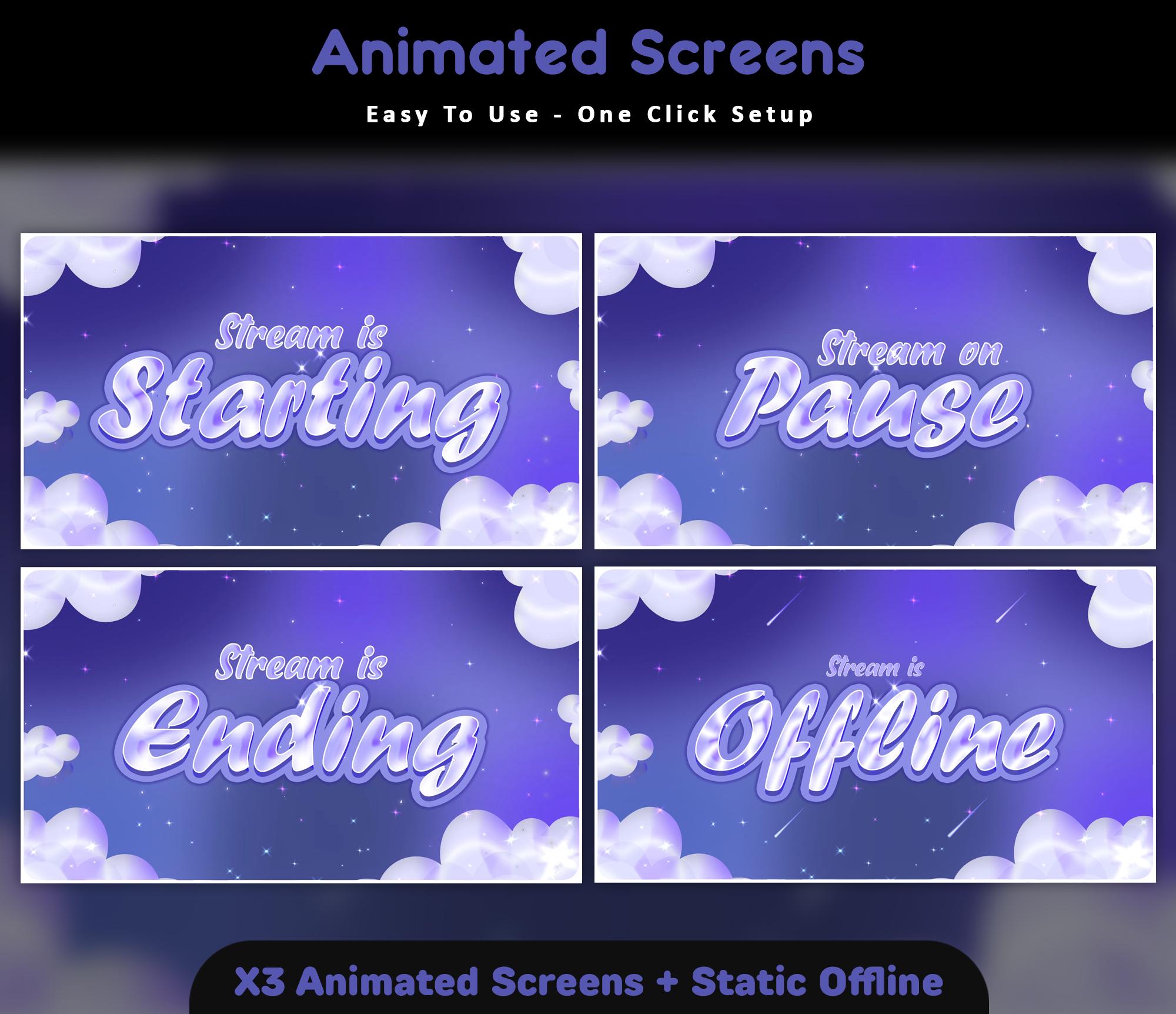 Purple Clouds Twitch Screens