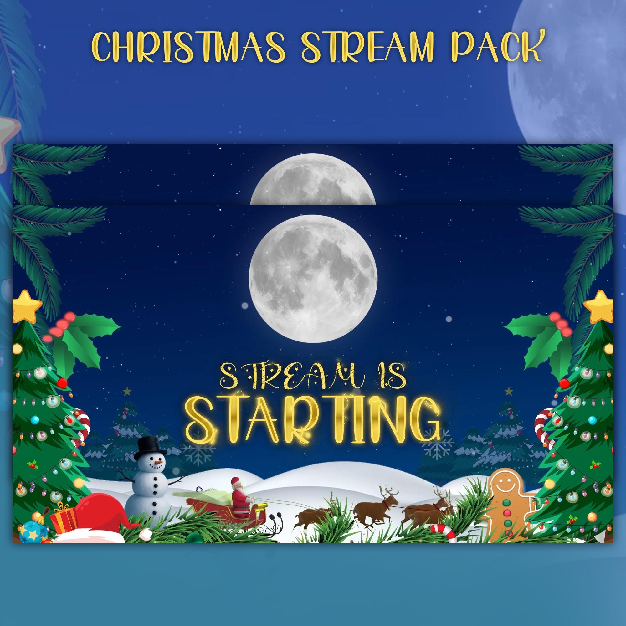 Christmas Animated Stream Package: For Twitch Overlay, YouTube, Kick, Facecam, Alerts, Christmas Overlays — preview photo 10