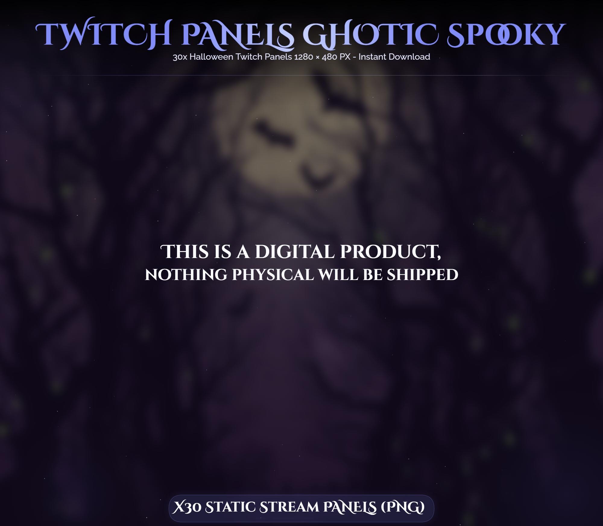30x Spooky Gothic Bleu Twitch Panels — preview photo 5
