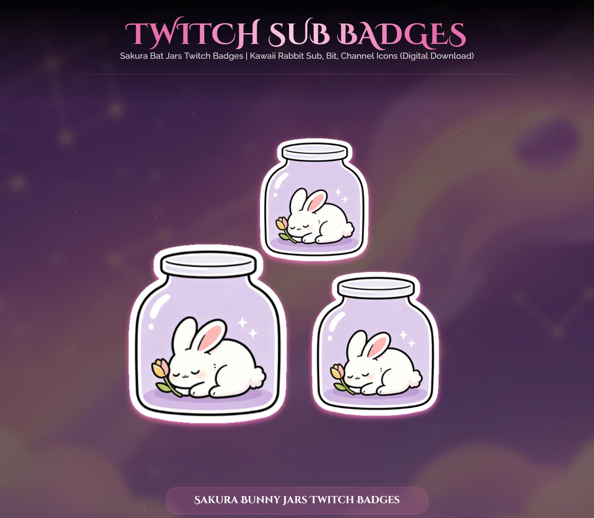 Sakura Bunny Jar Twitch Badges — preview photo 3