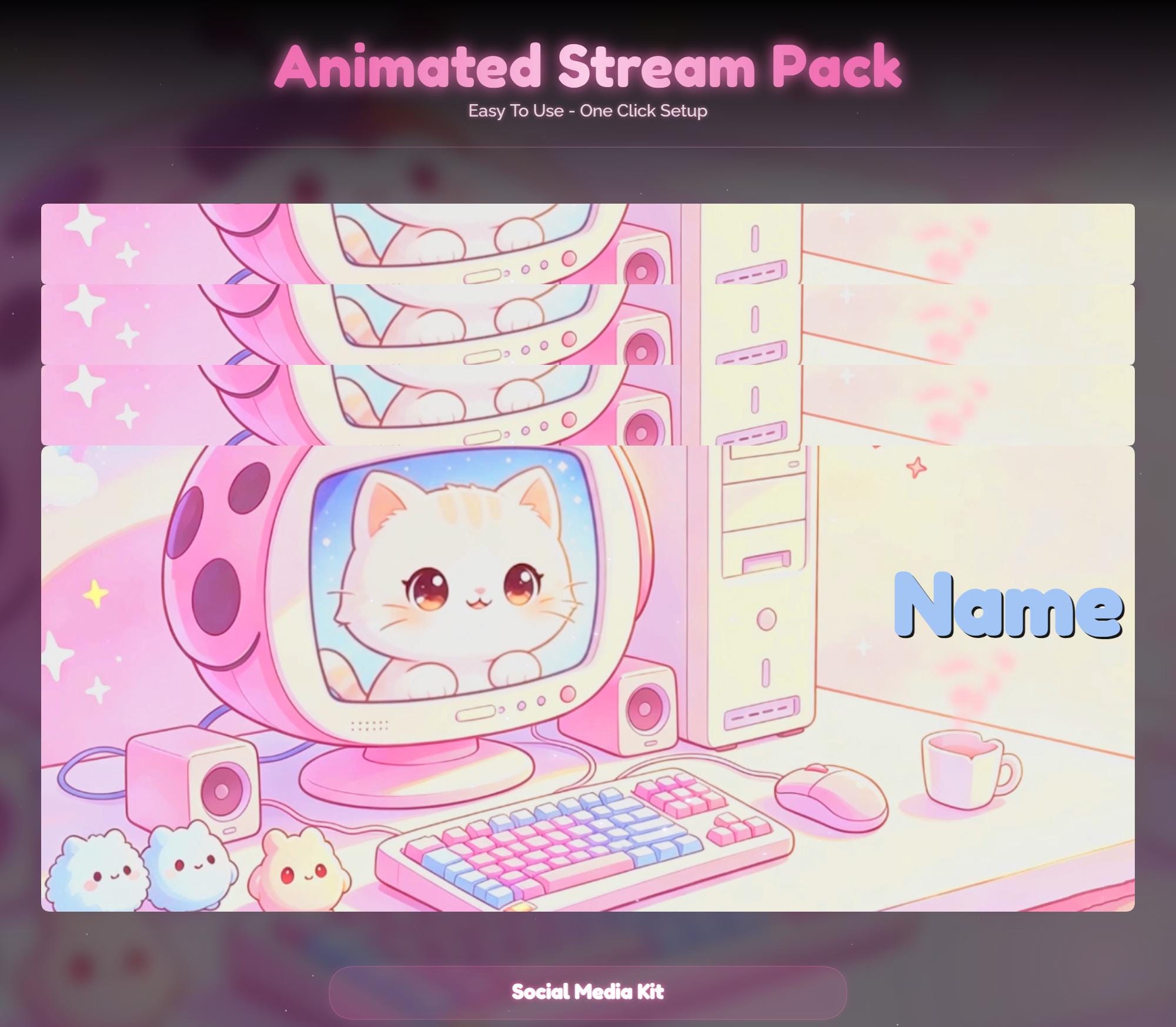 Animated Kawaii Cat Stream Pack — preview photo 9